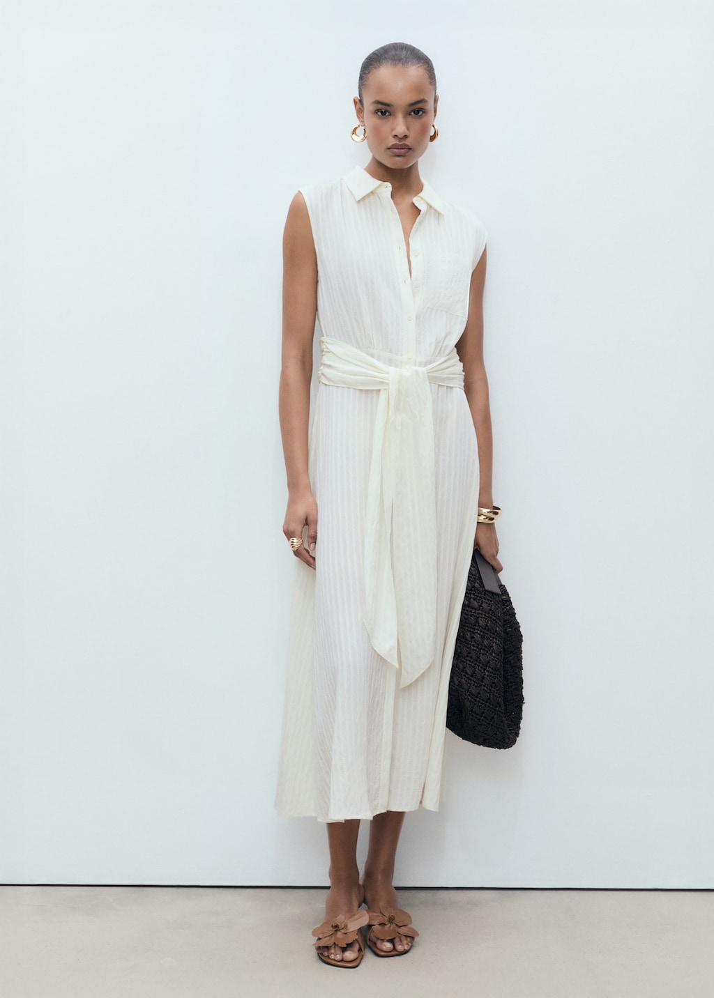 Bow shirt dress