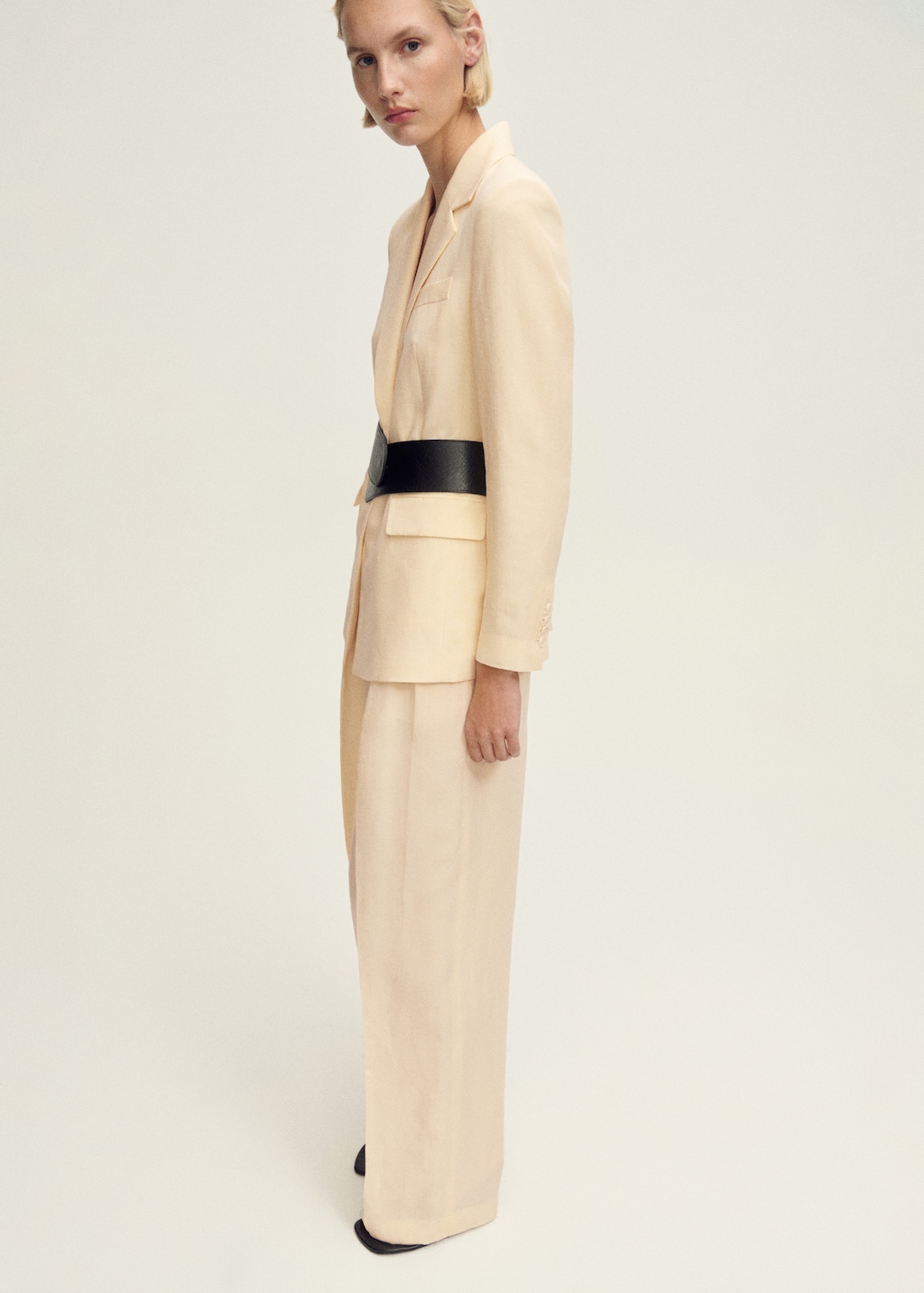 Straight-fit linen-blend suit pants - image 2