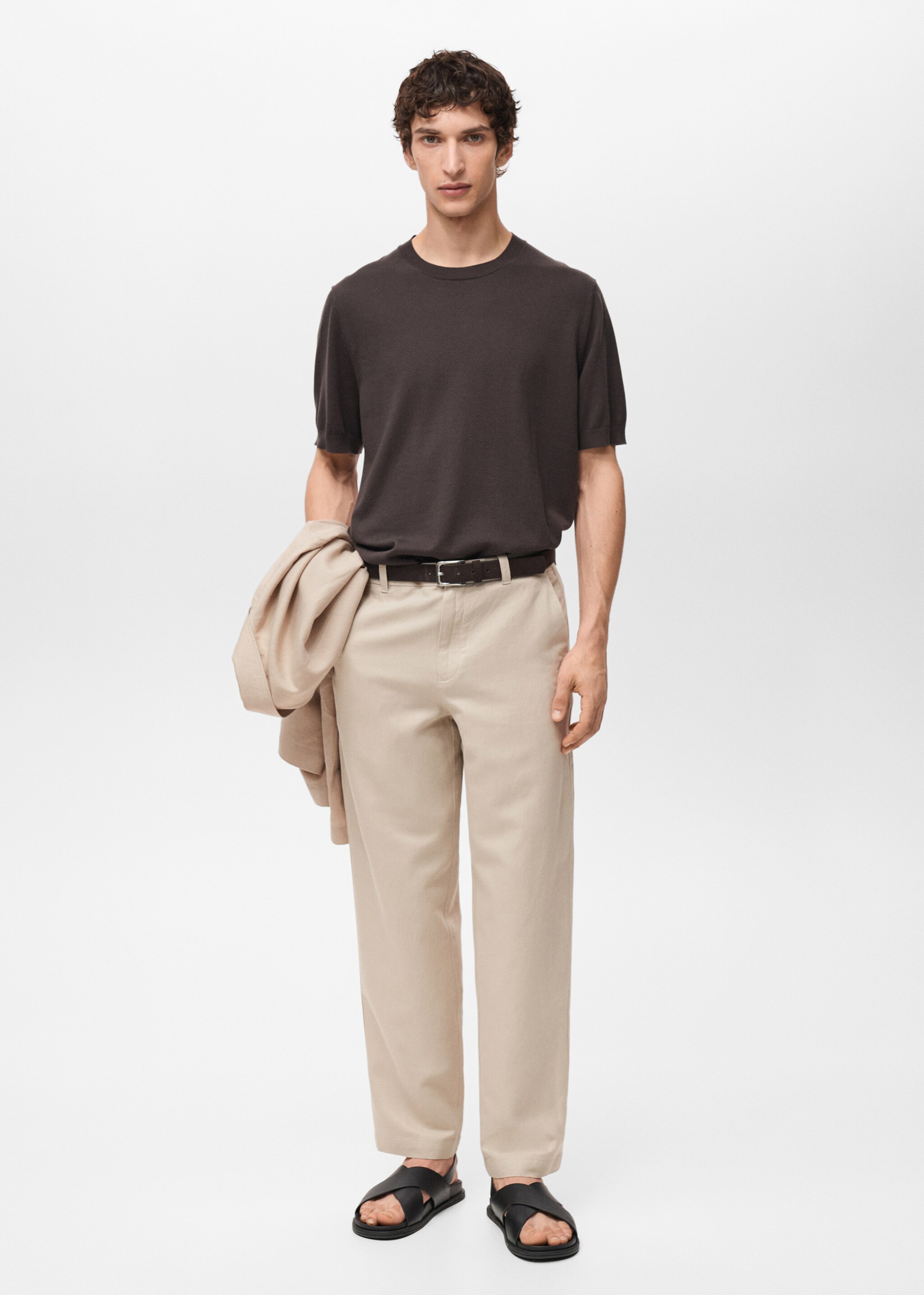 Regular-fit linen trousers - General plane