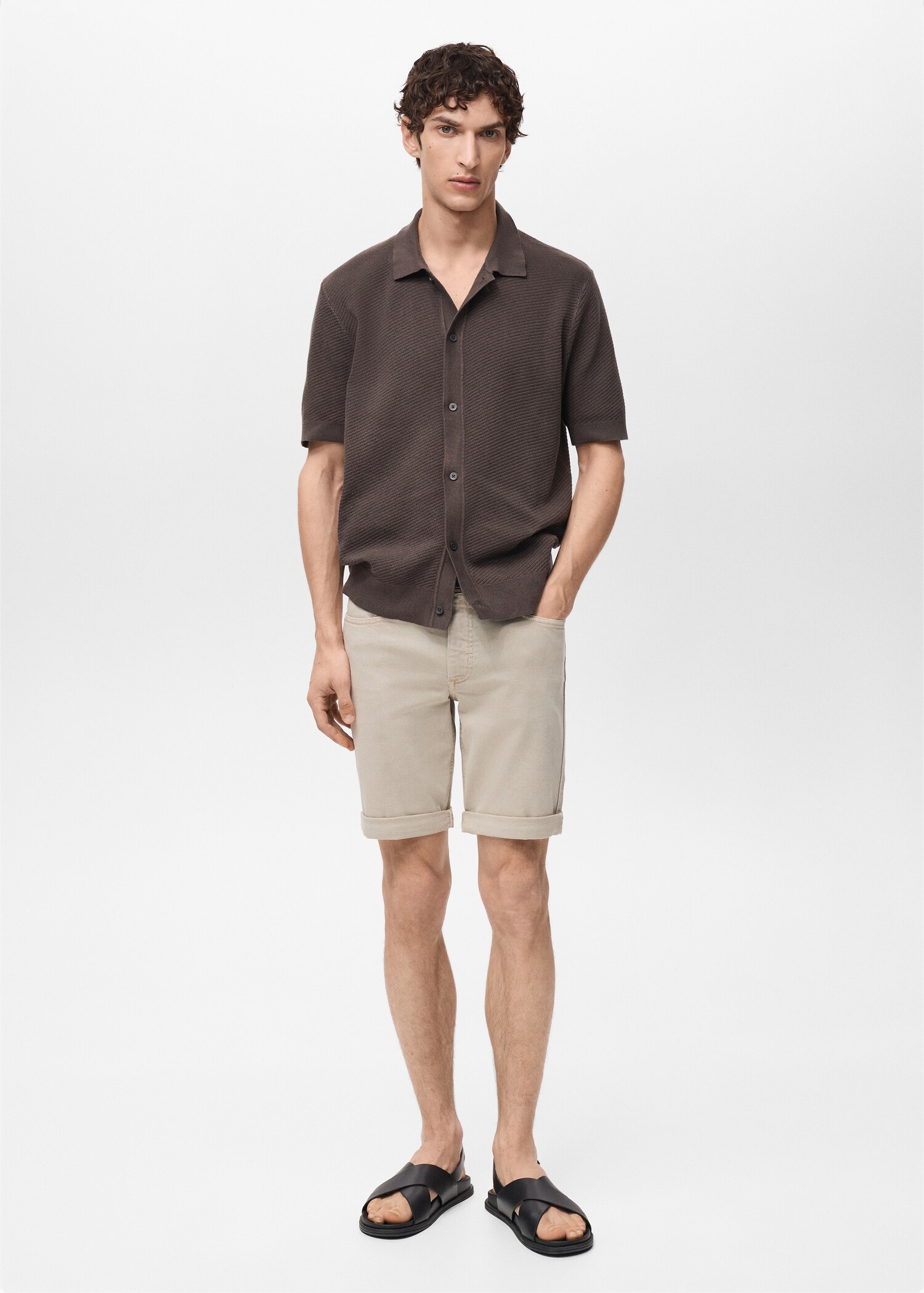 Slim Fit-Bermudashorts aus Baumwolle - Allgemeine Ansicht