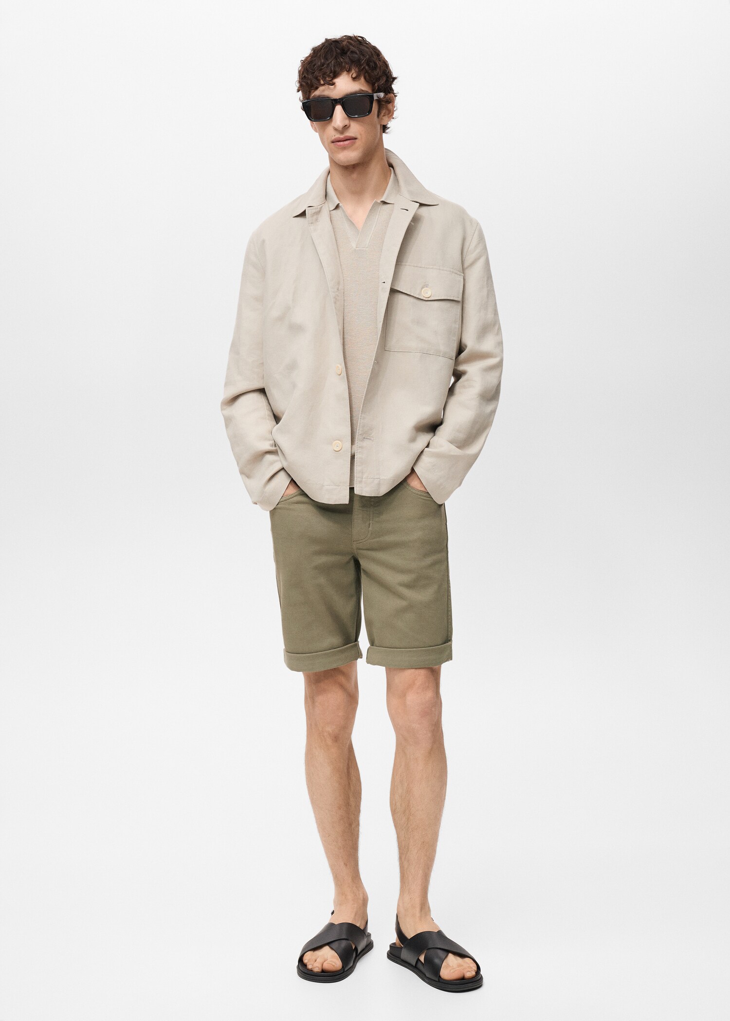 Slim Fit-Bermudashorts aus Baumwolle - Allgemeine Ansicht