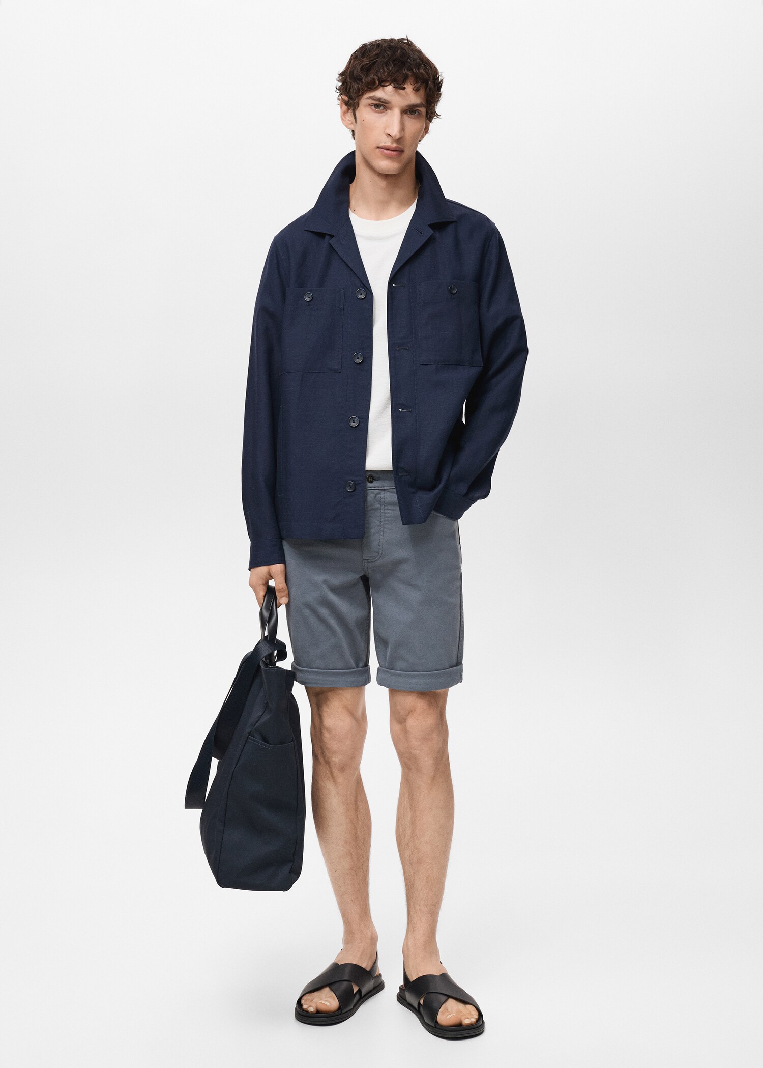 Slim Fit-Bermudashorts aus Baumwolle - Allgemeine Ansicht