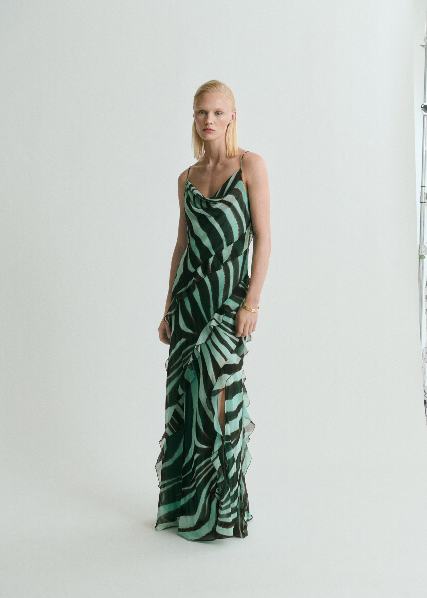 Jurk met ruches en zebraprint - Overzichtstekening