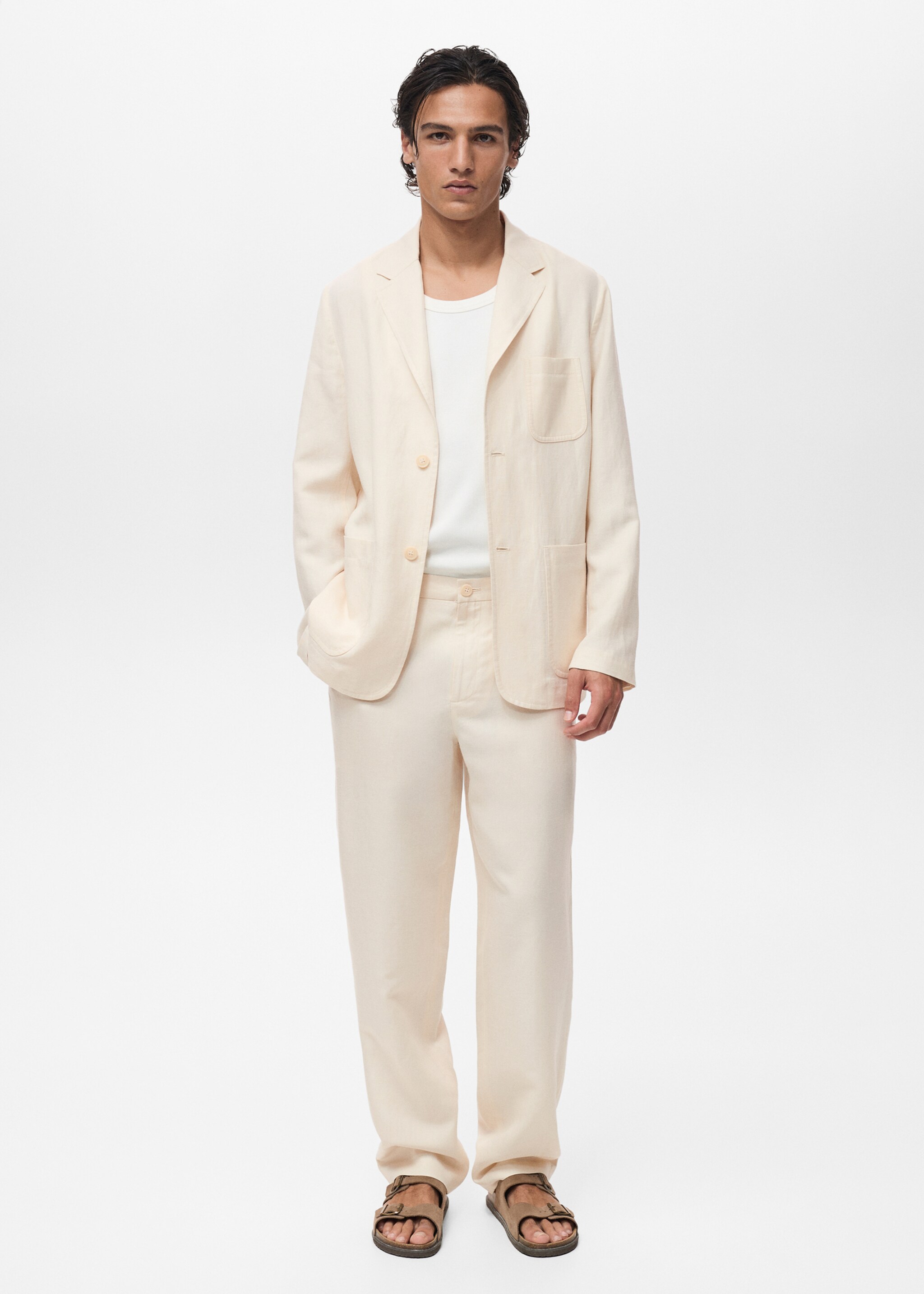 Pantalon de costume lin et lyocell mélangé - Plan général