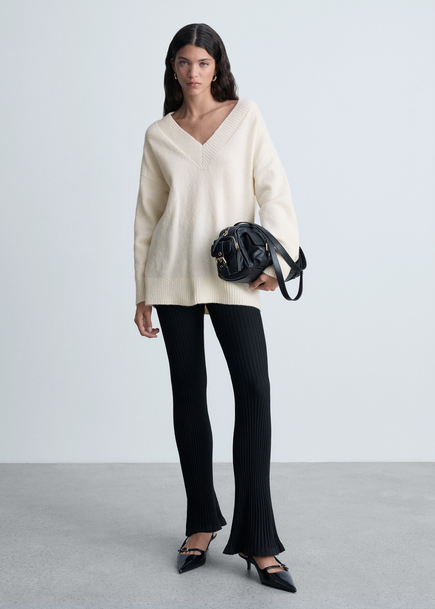 Jersey oversize cuello pico - Plano general