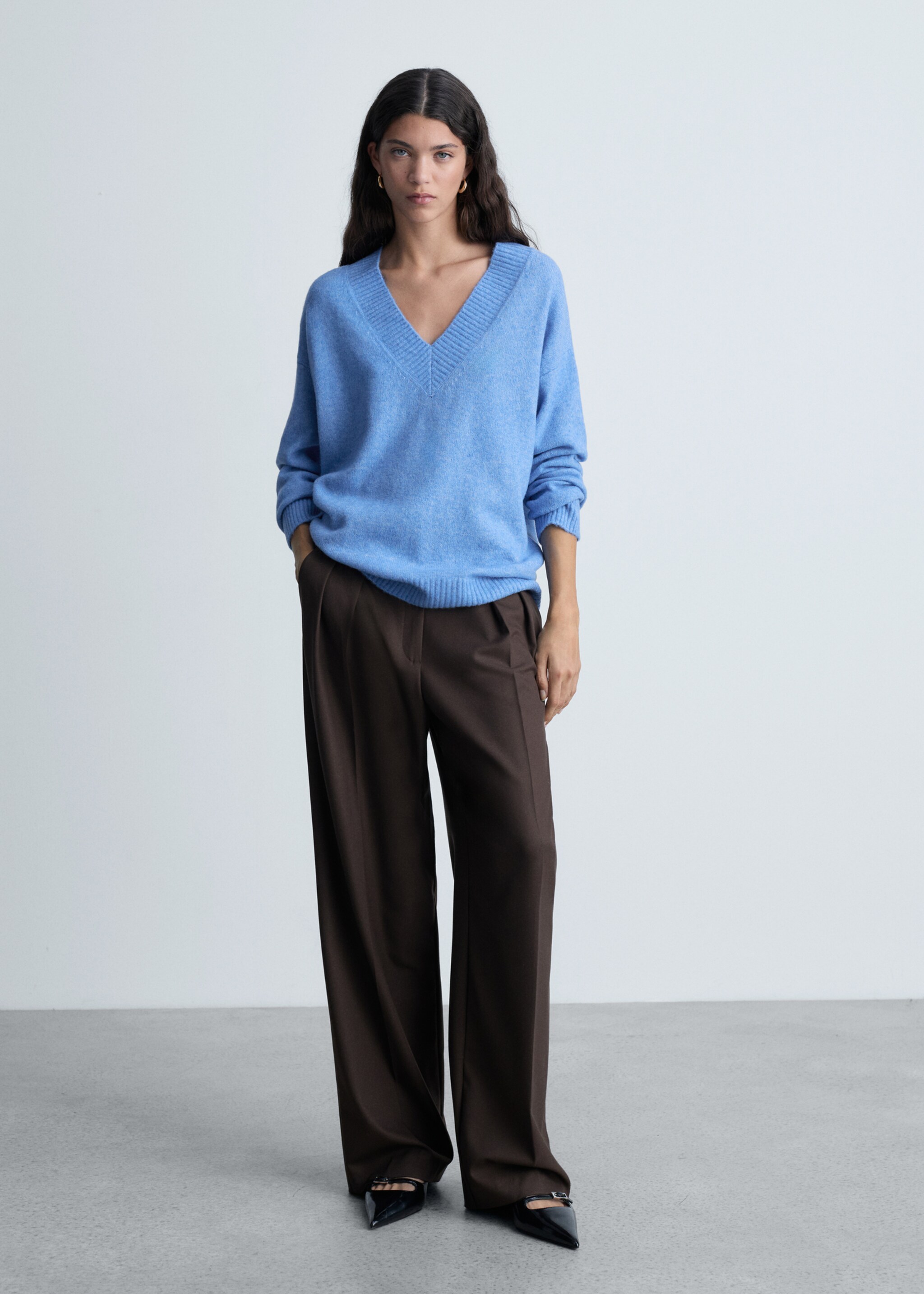 Jersey oversize cuello pico - Plano general