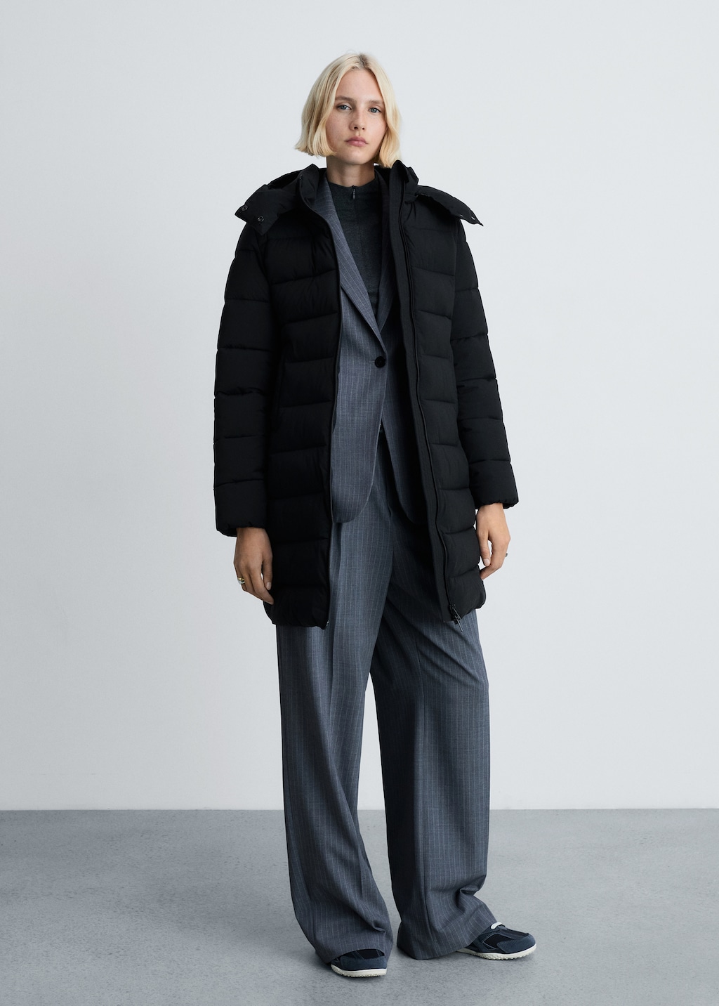 Waterproof padded midi anorak