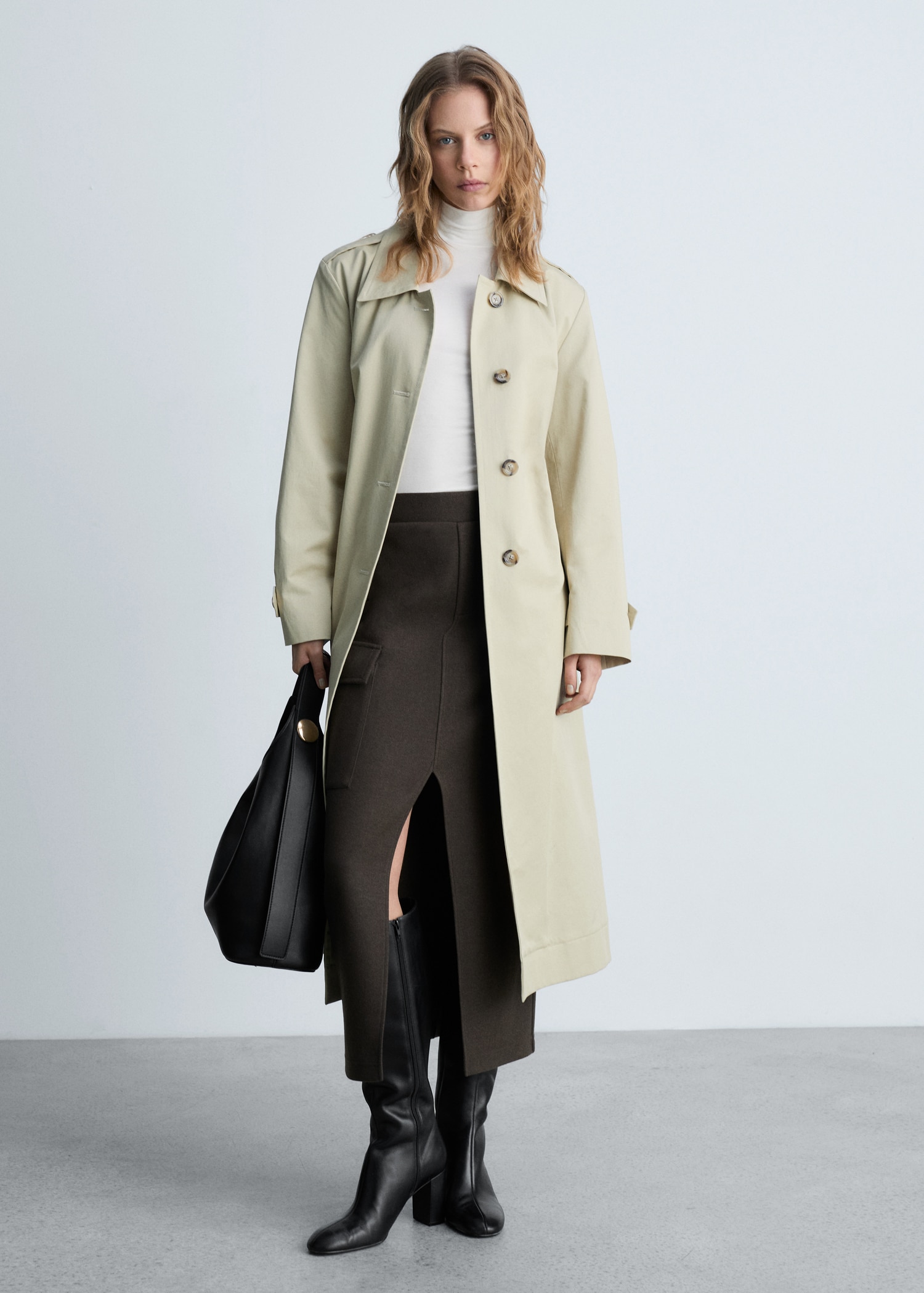 Fitted turtleneck t-shirt Women MANGO Indonesia - Main Image