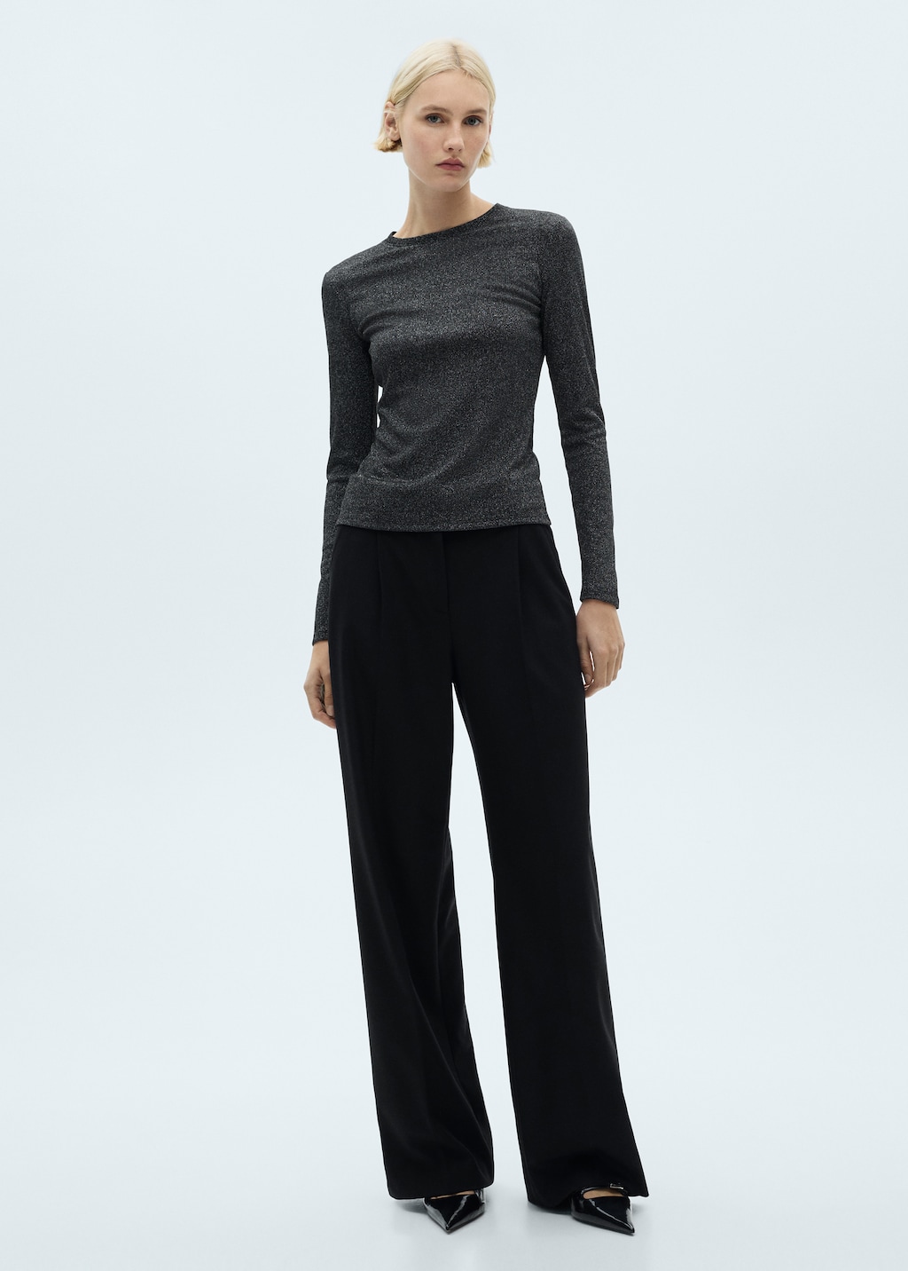 Lurex knitted t-shirt - Women | MANGO USA Lurex knitted t-shirt - Women | MANGO USA