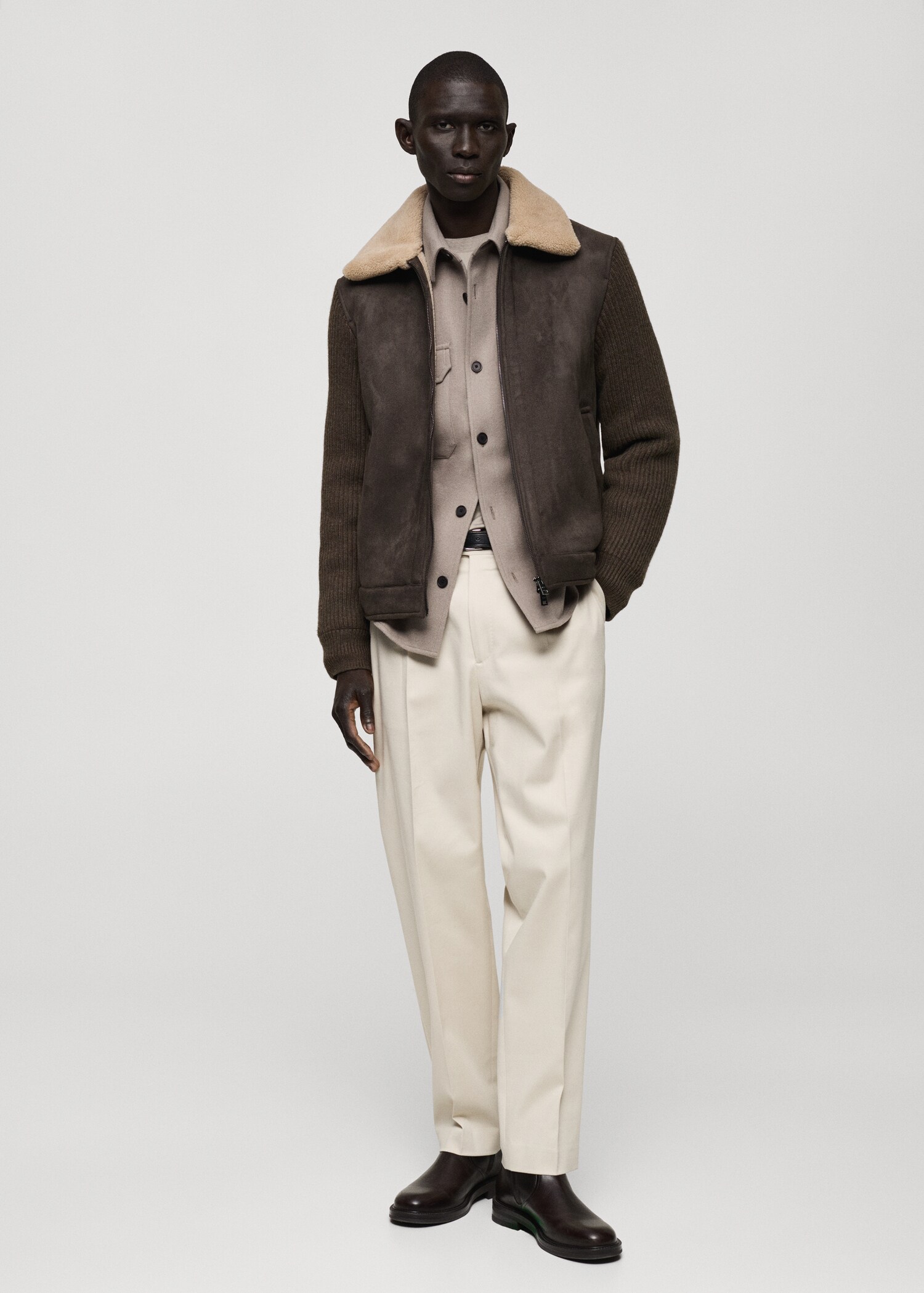 Veste imitation daim et mouton retourné - Plan général