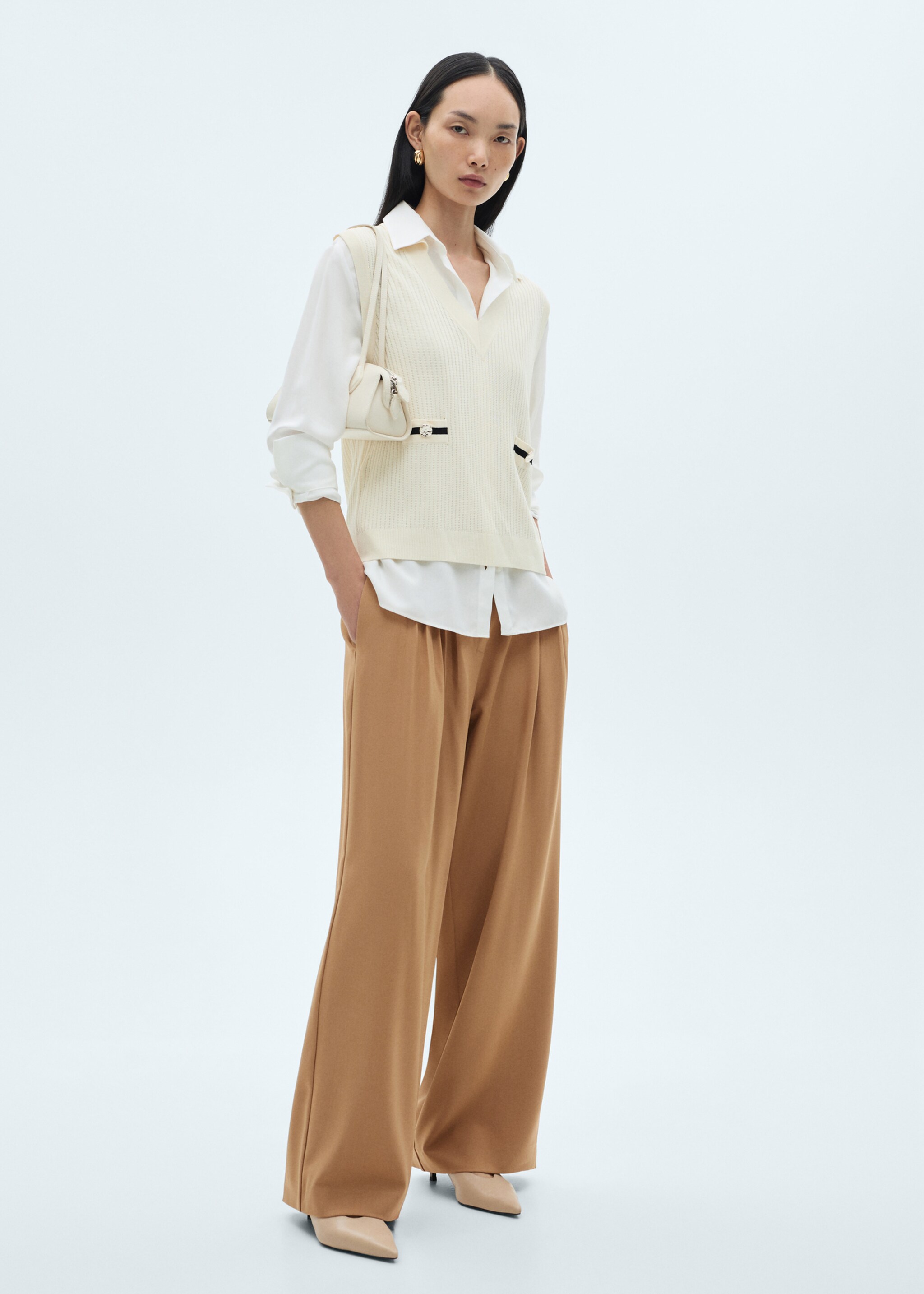 Wideleg pleated trousers - General plane