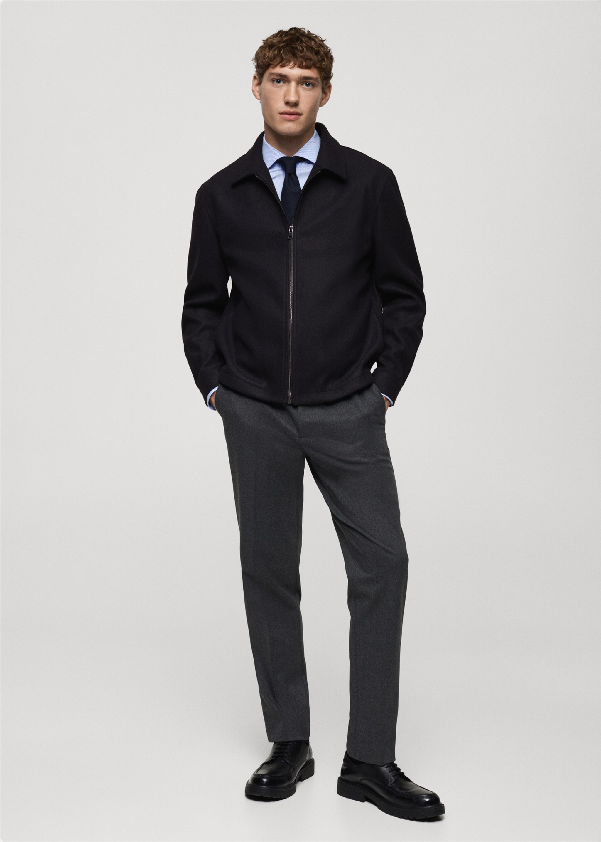 Regular-fit flannel jacket - General plane