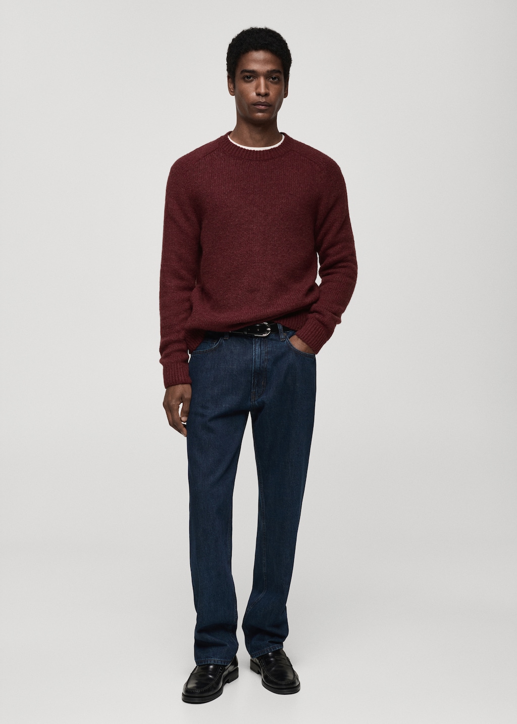 Mango wool blend knit sweater deals