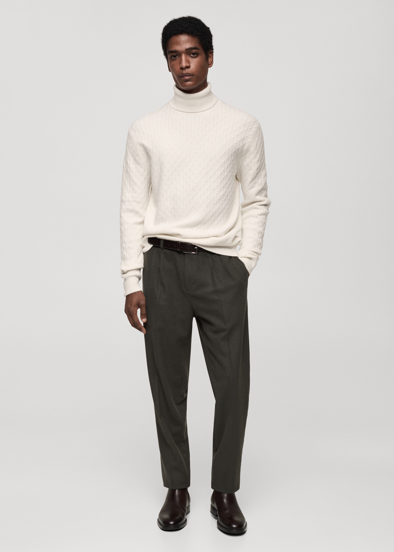 Cuello Tortuga Sueter Gris Con Negro Camisa Cuello De Tortuga