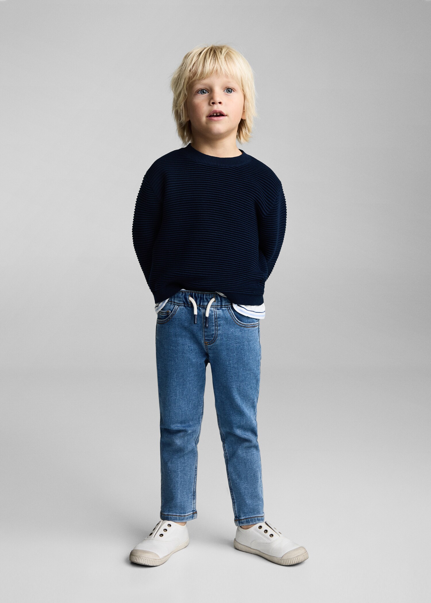 Lace drawstring waist jeans - General plane