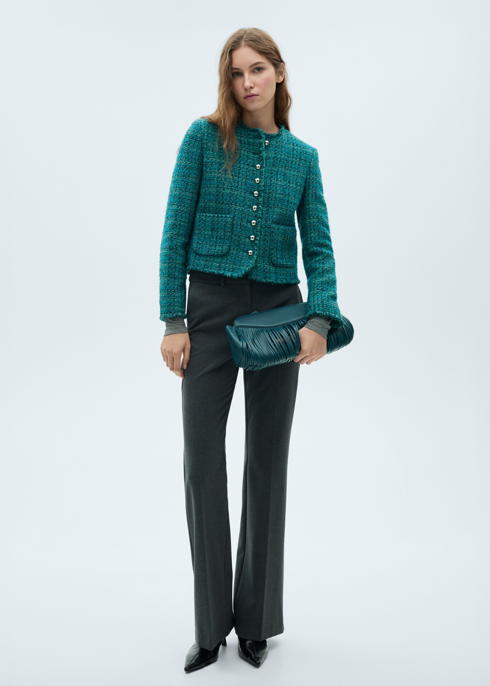Pocket tweed jacket - General plane
