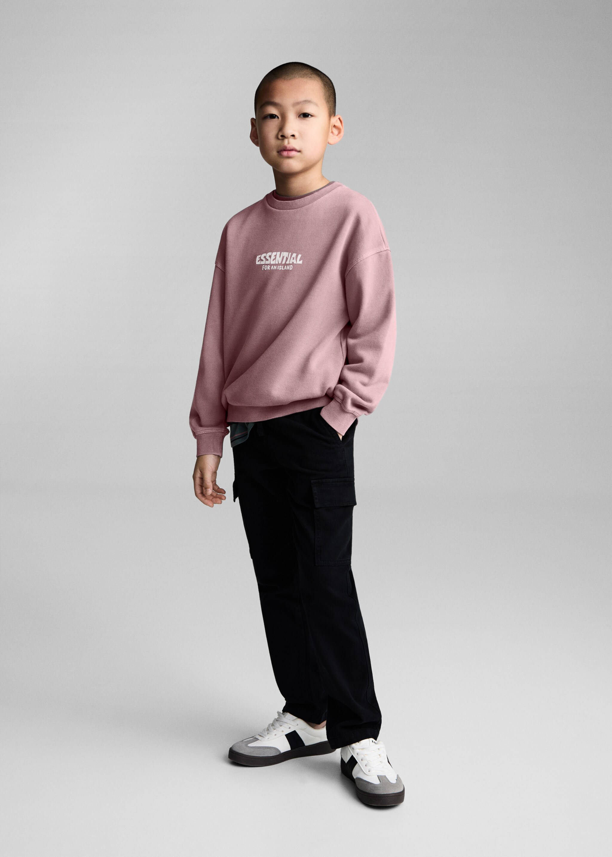 Sudadera algodón mensaje - Plano general