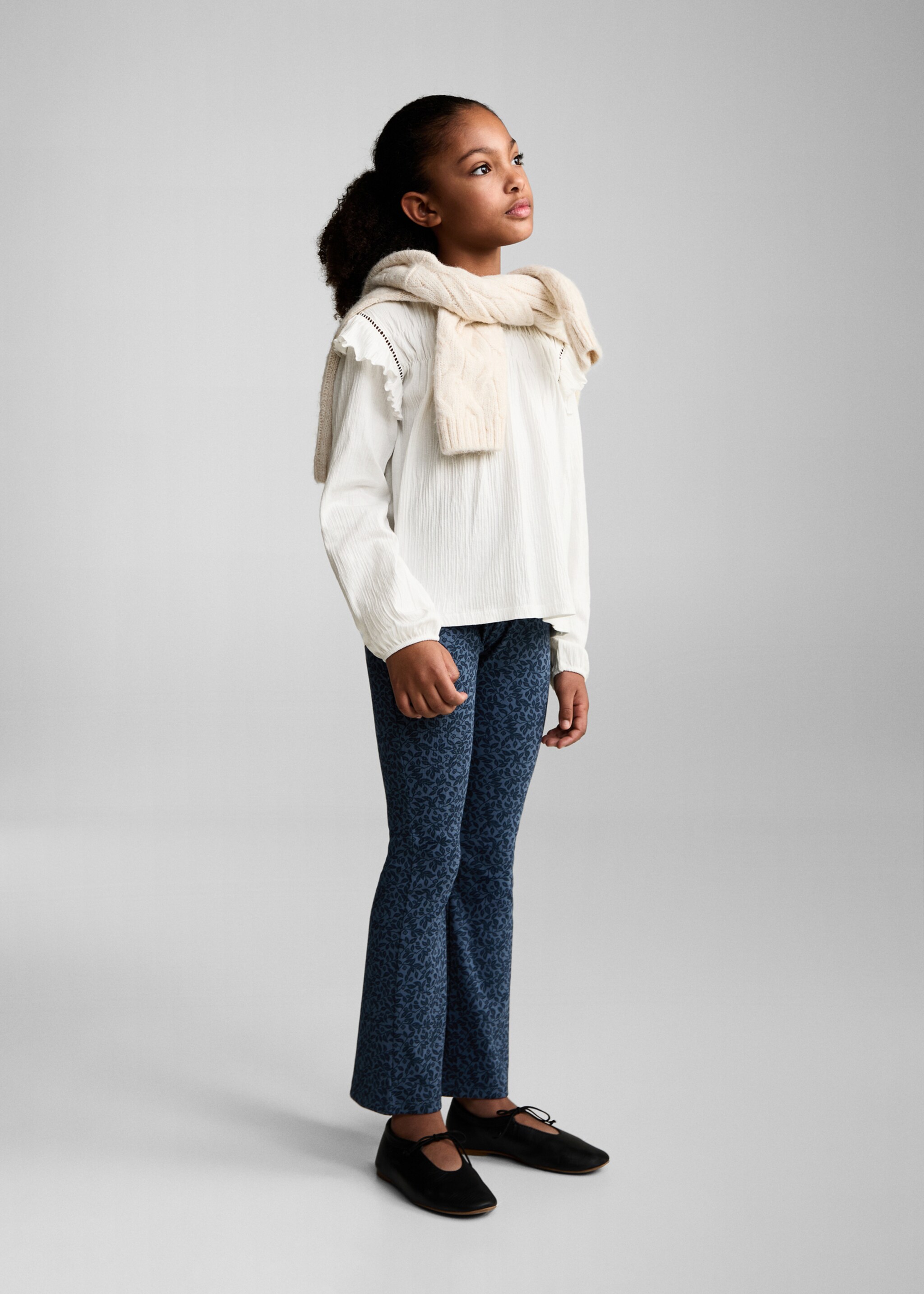 Ruffled sleeve T-shirt - General plane