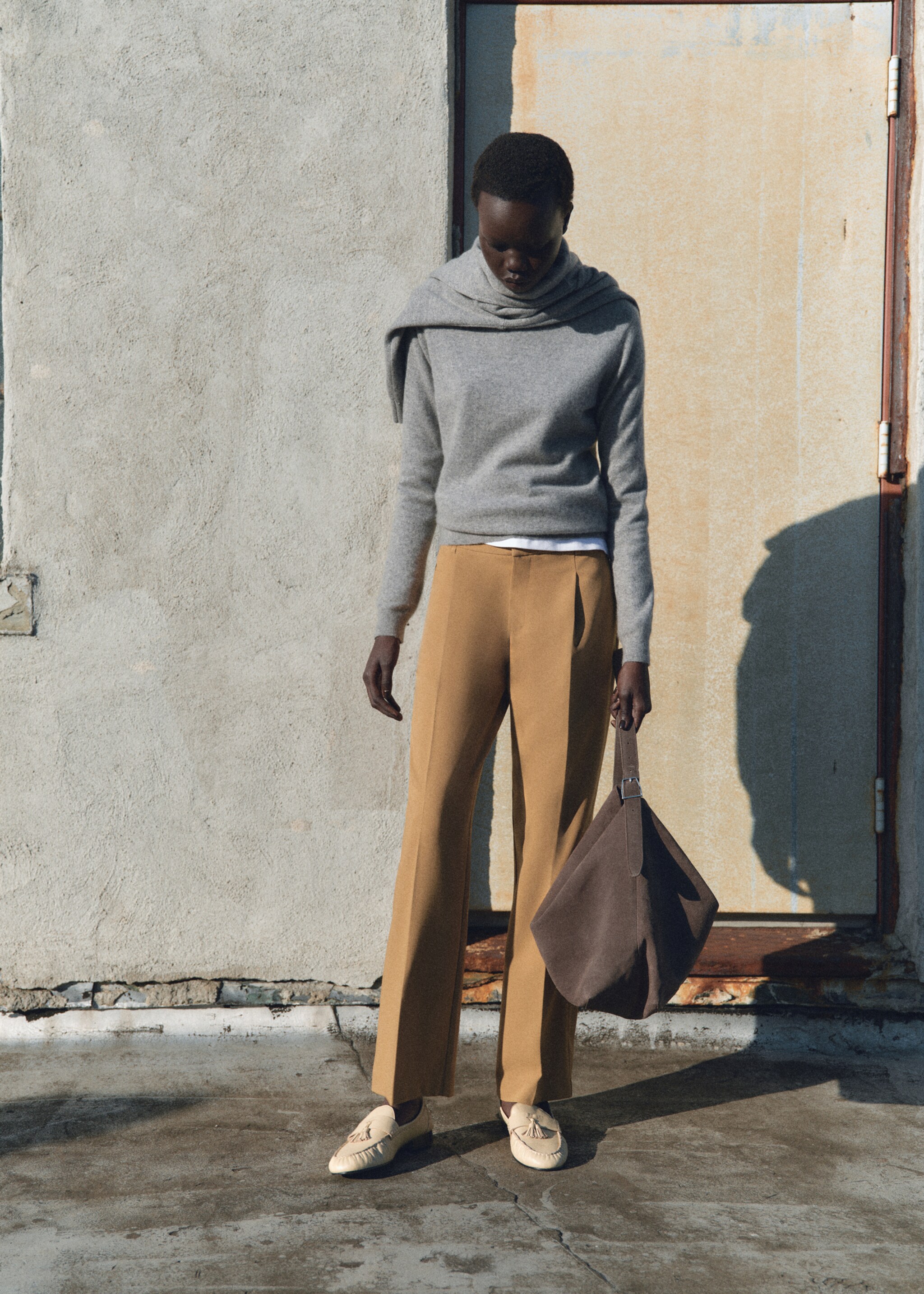 Straight-fit pleated trousers - General plane
