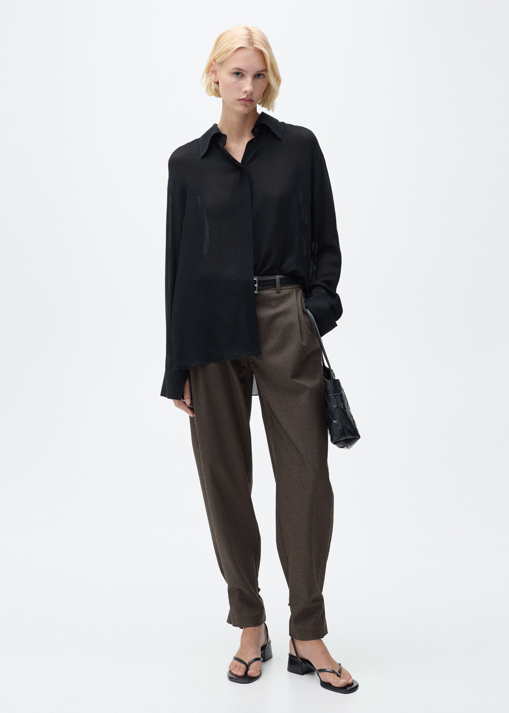 Buttoned-hem Wide-leg trousers - General plane