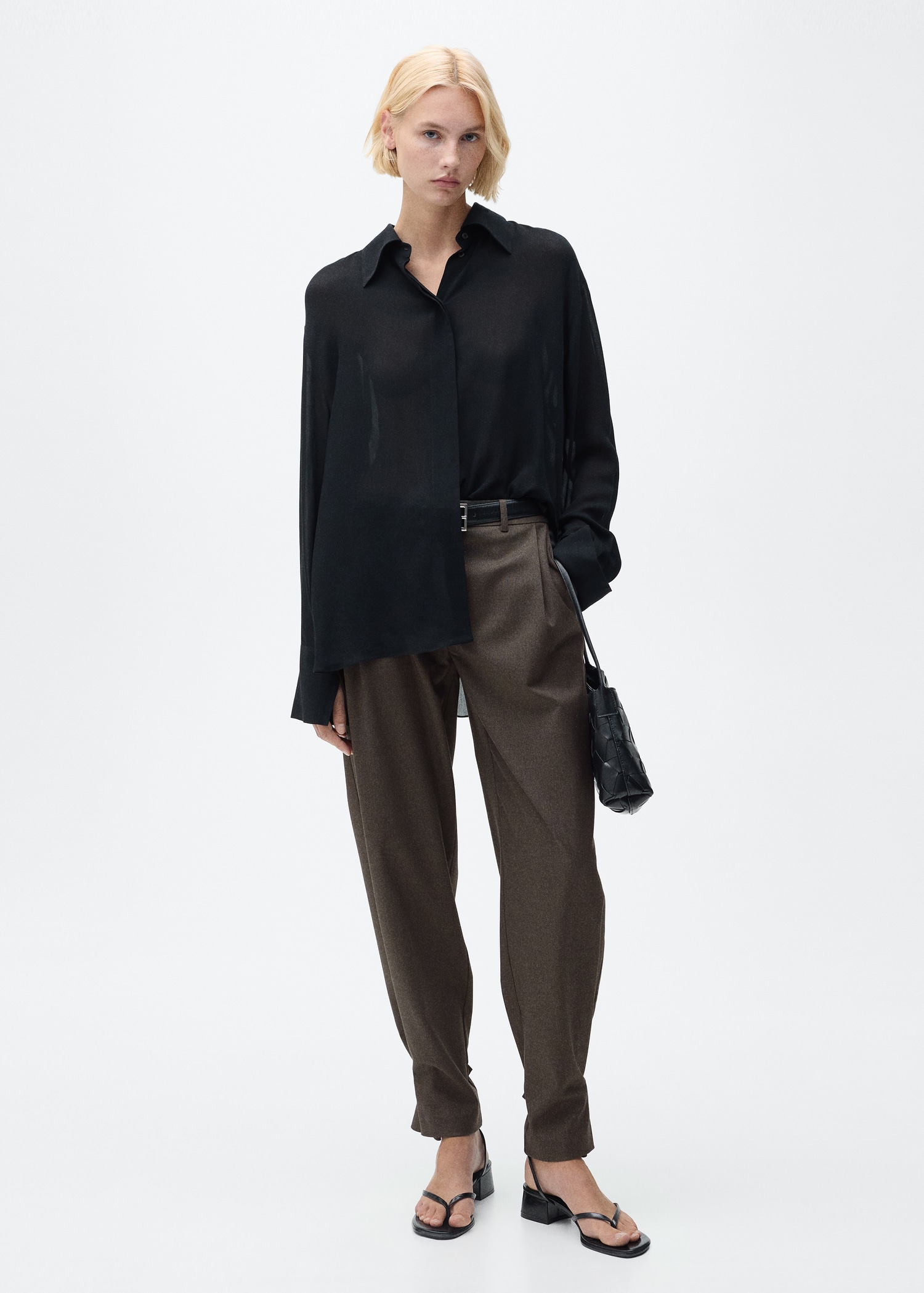 Buttoned-hem Wide-leg trousers - General plane