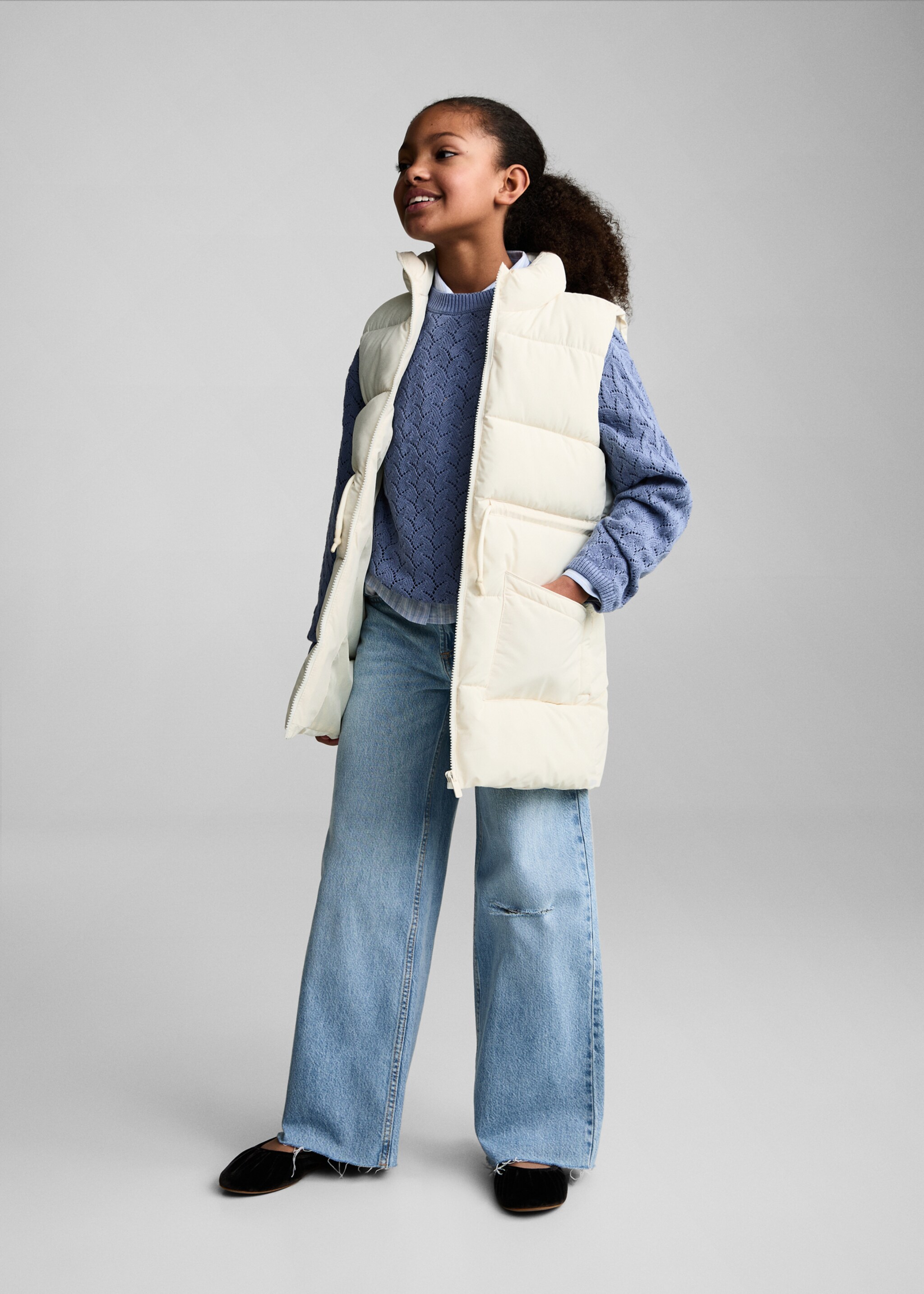 Gilet matelassé long - Plan général