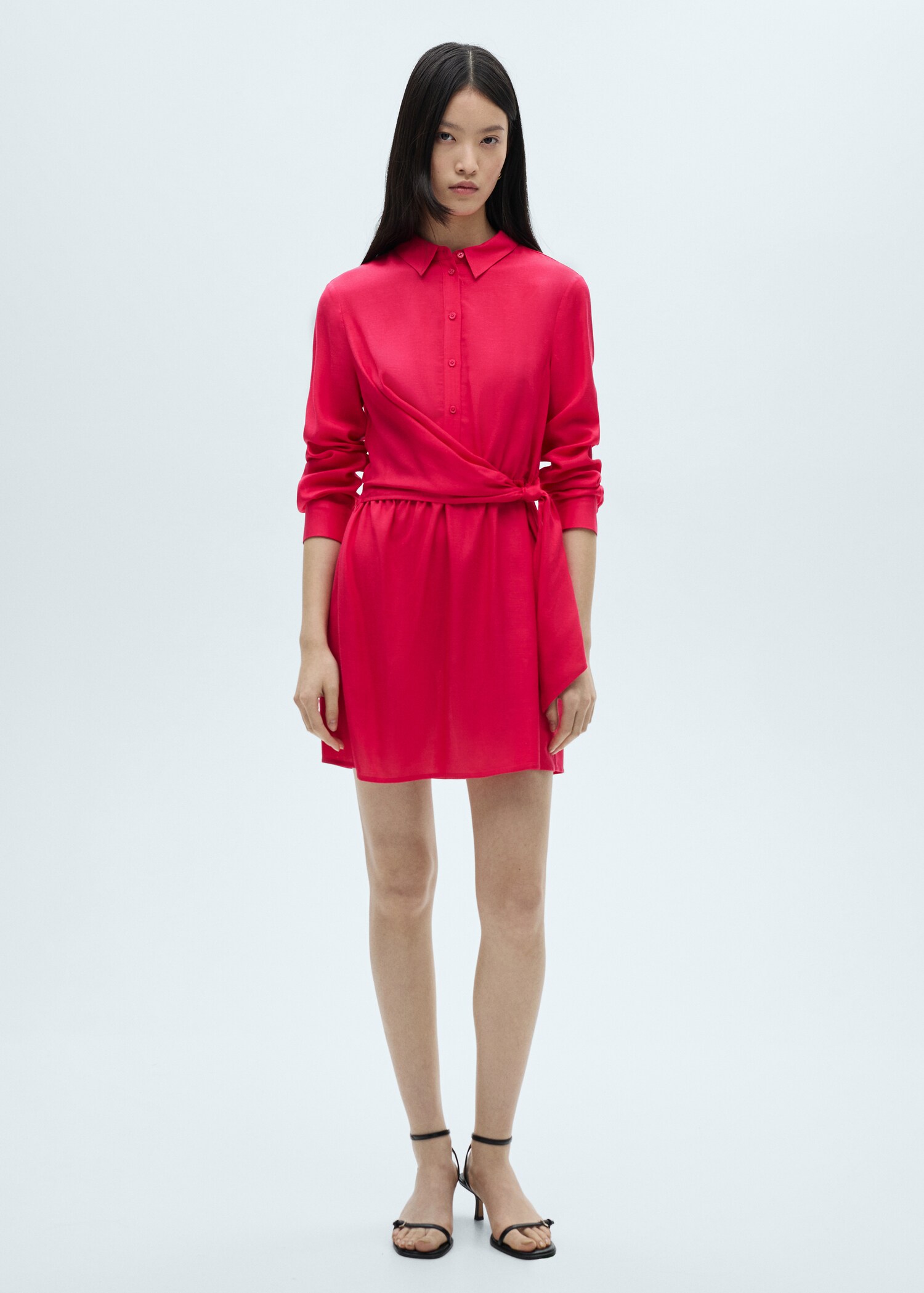 Vestido camisero detalle nudo - Plano general