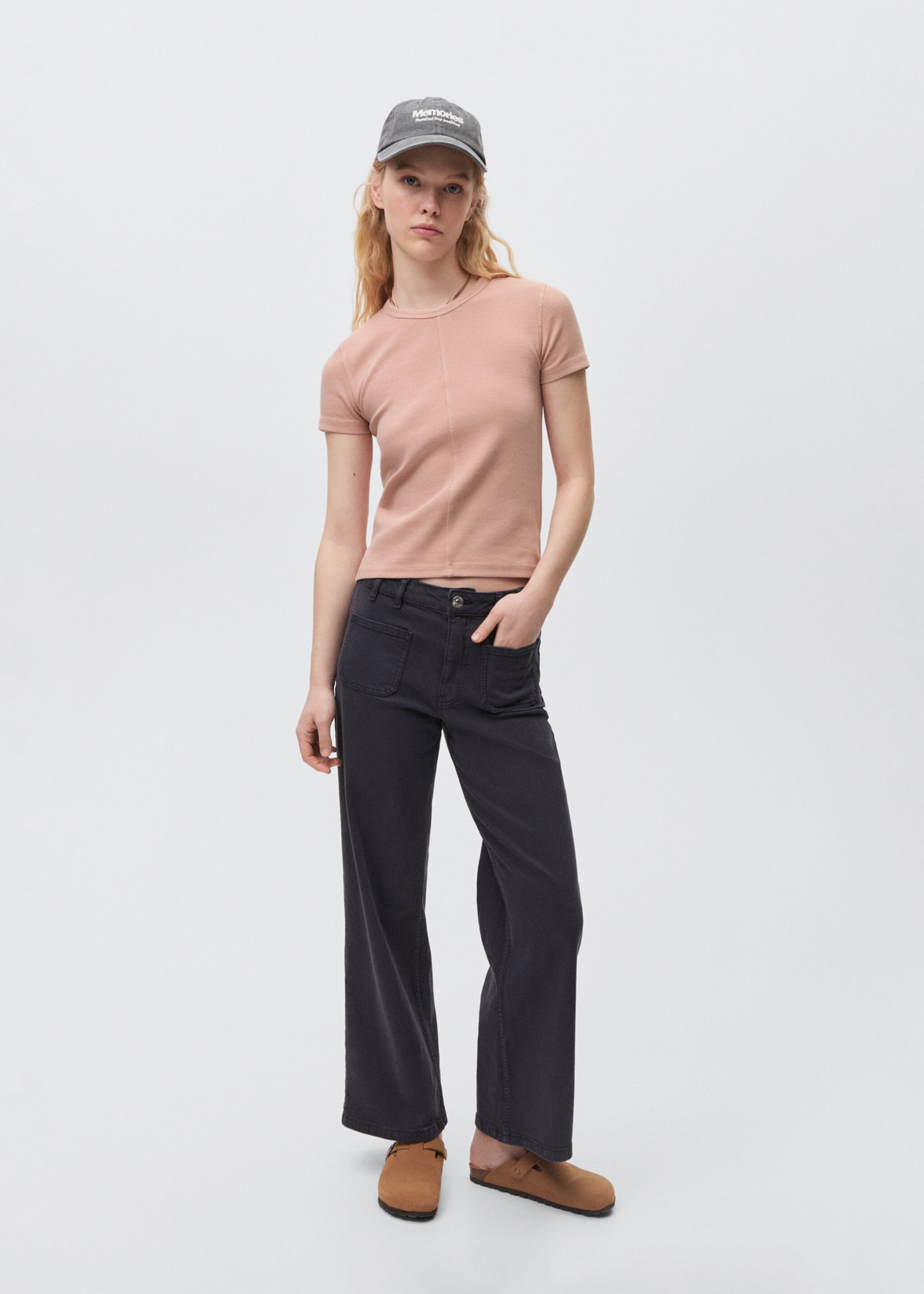 Ribbed crop T-shirt - General plane