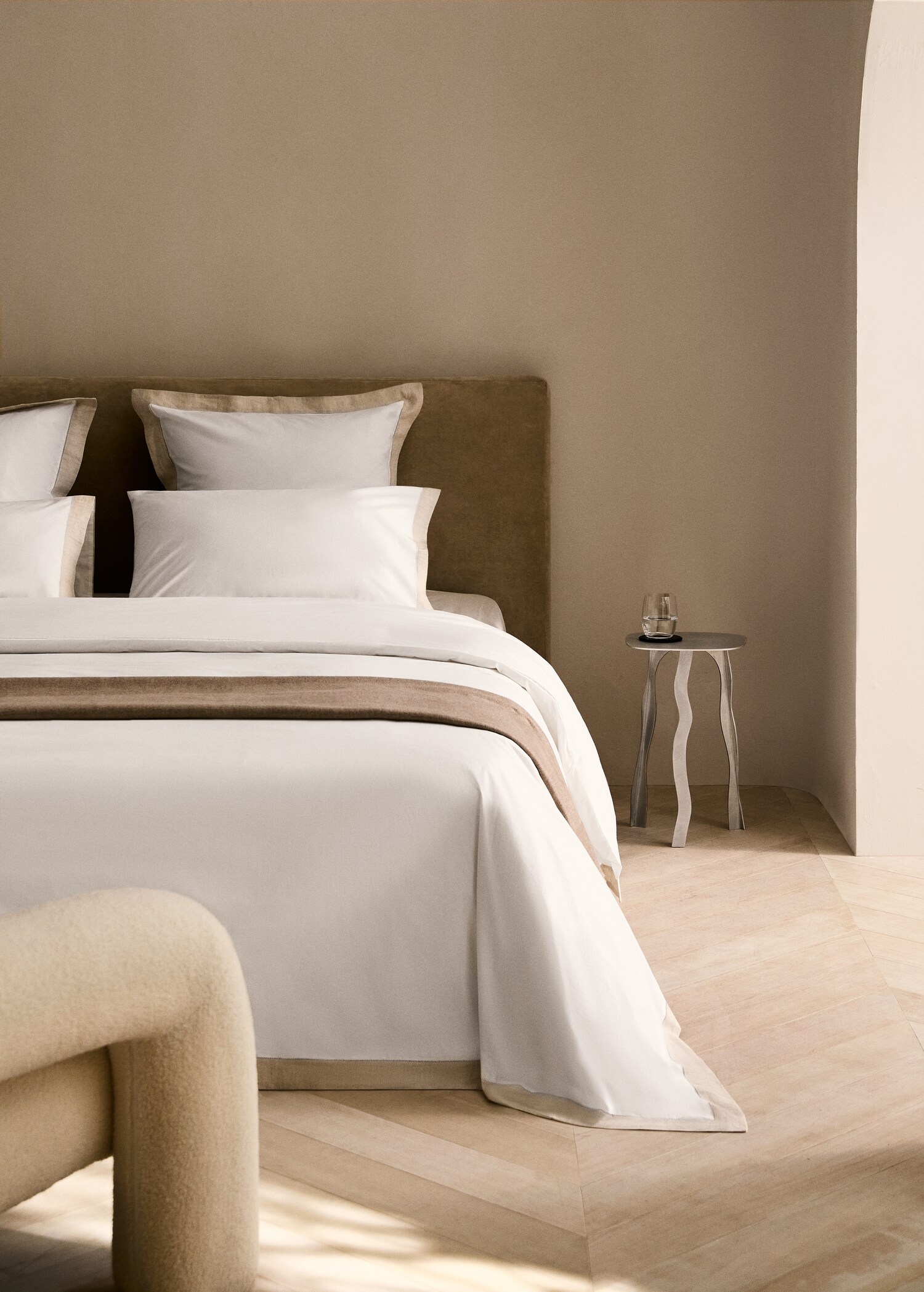 Housse de couette coton percale bord lin lit 90 cm - Plan général