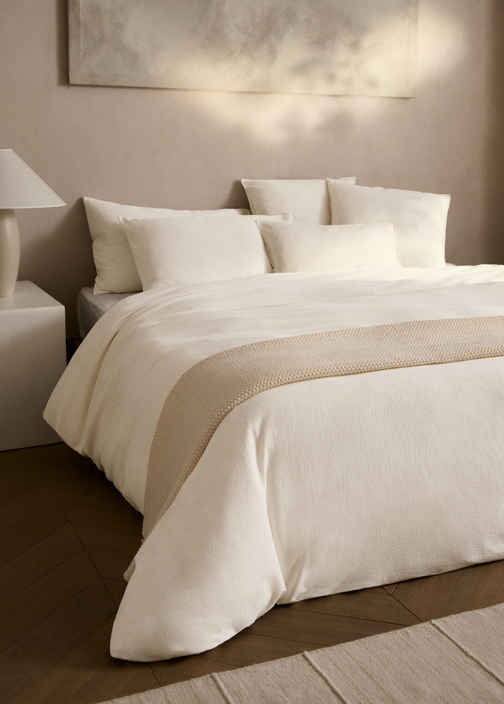 Percale cotton textured duvet cover for 90 cm bed