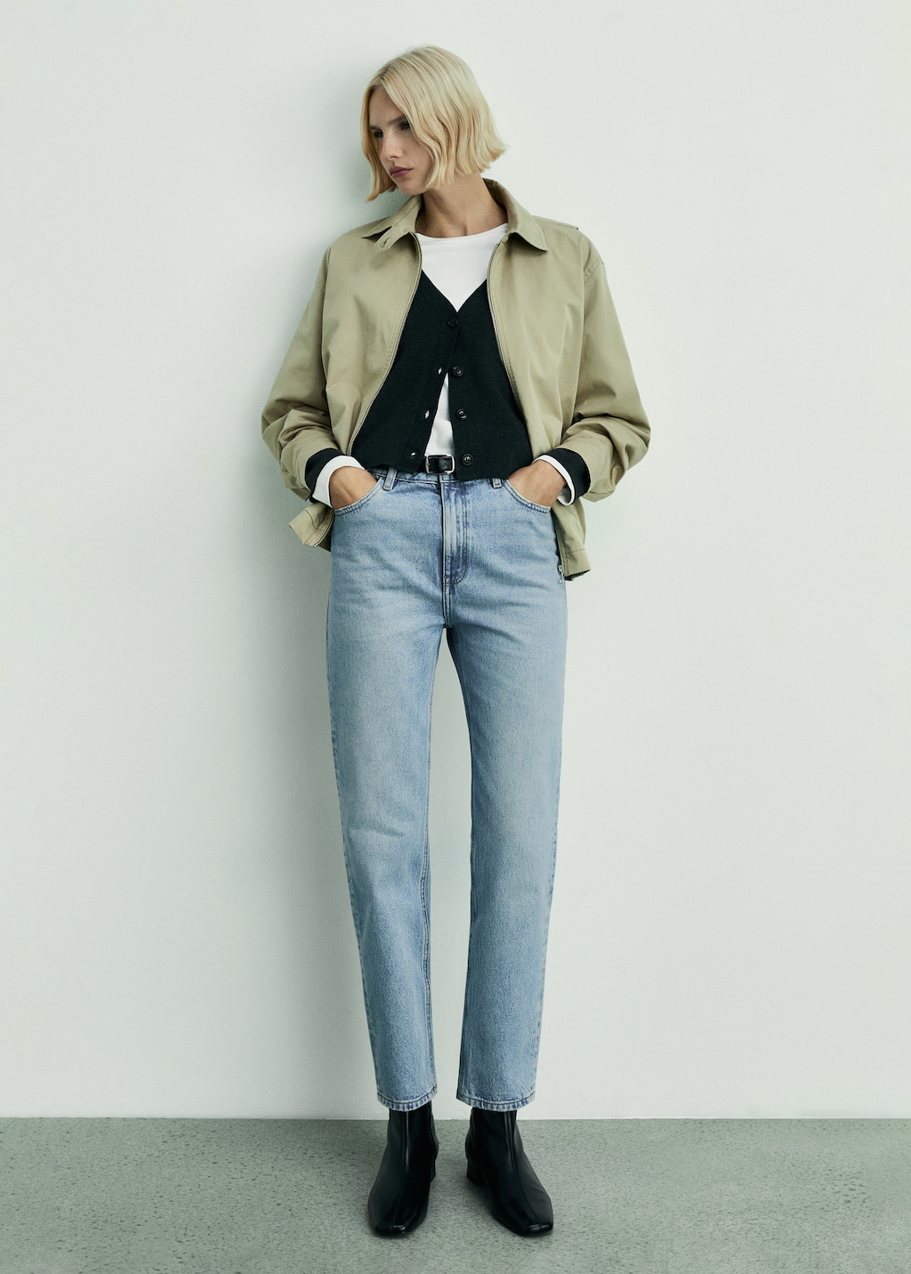 ぽんmam Dżinsy Mom2000 mom z wysokim stanem - Kobieta | MANGO Poland