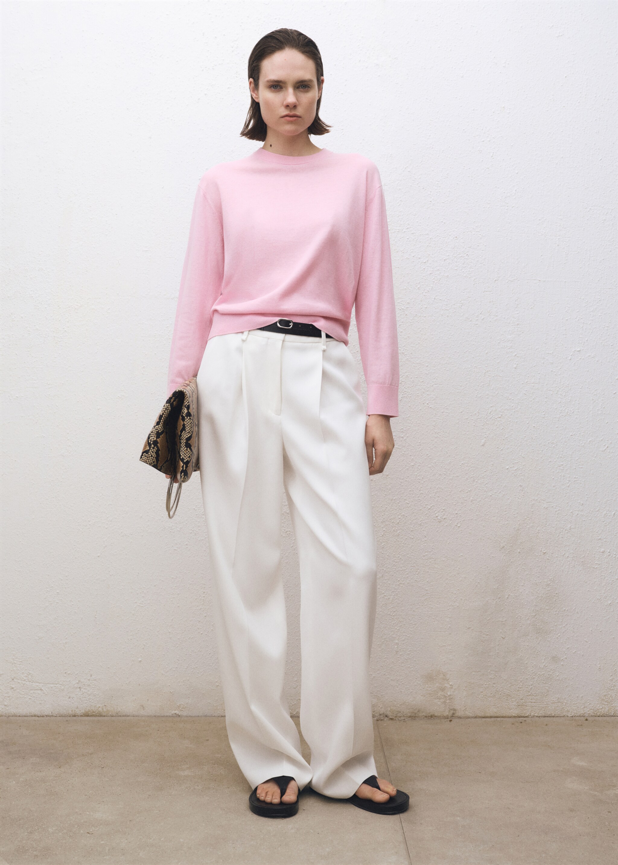 Wool-blend round-neck sweater - General plane