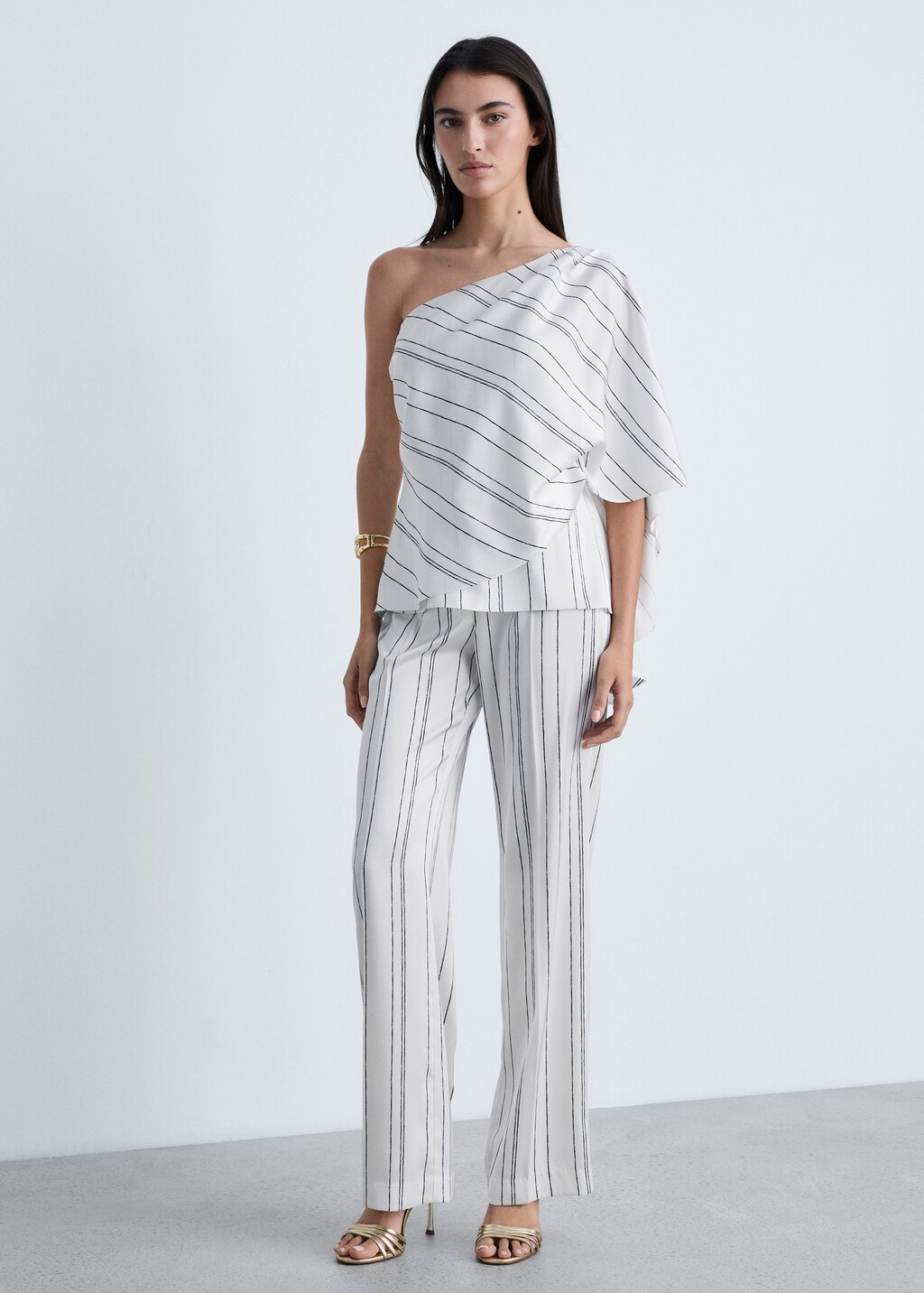Straight striped trousers - image 2