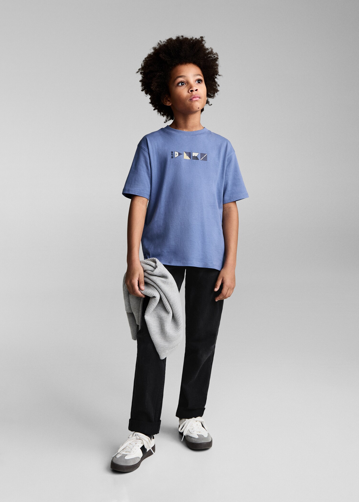Cotton t-shirt with printed drawing - General plane