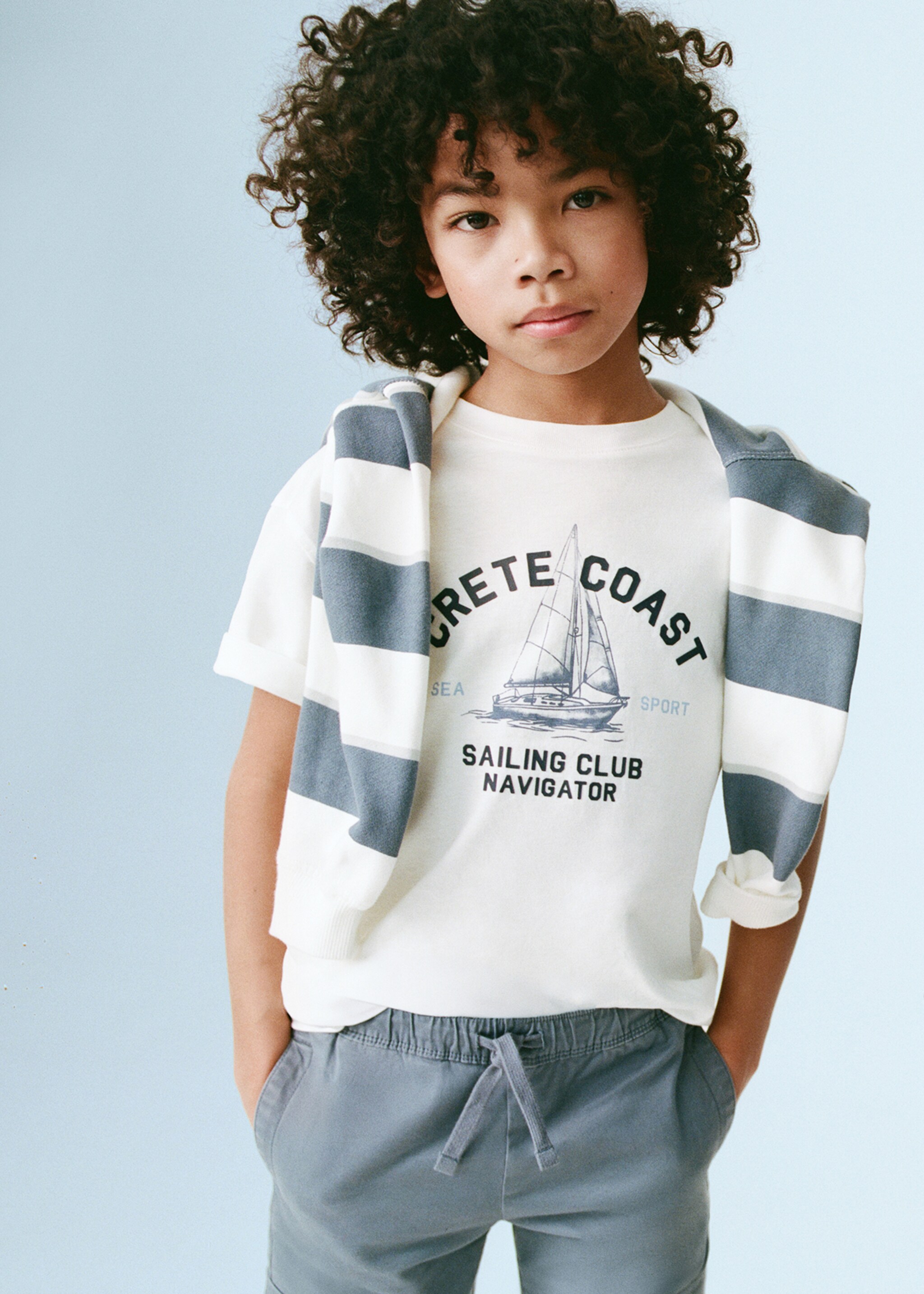 Printed cotton-blend T-shirt - General plane