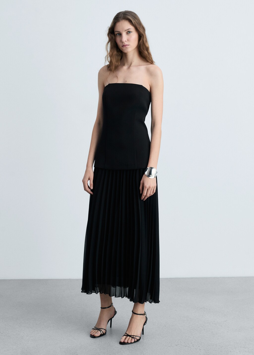 Mango Combined strapless dress thumbnail