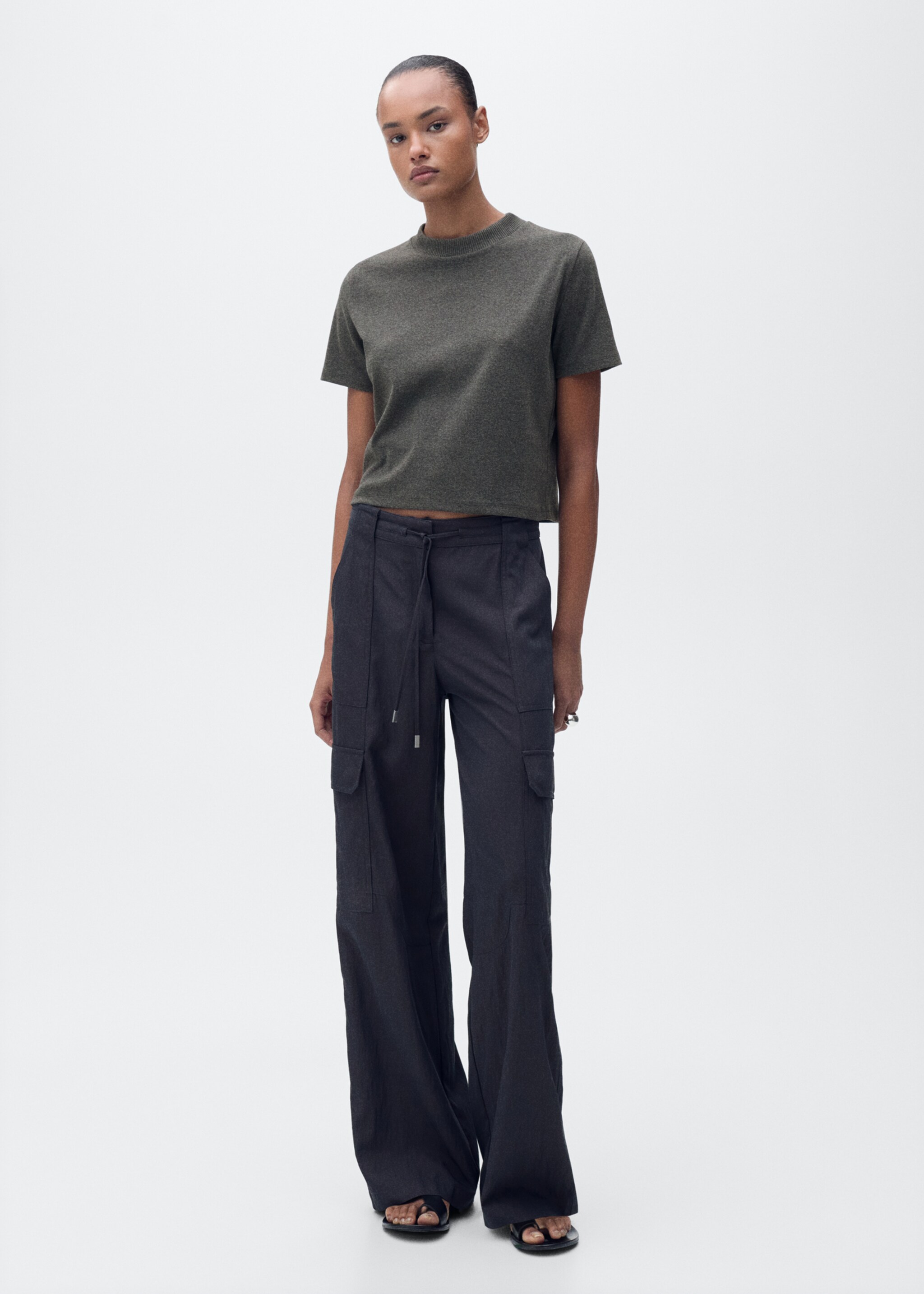 Short-sleeved cotton-blend t-shirt - General plane