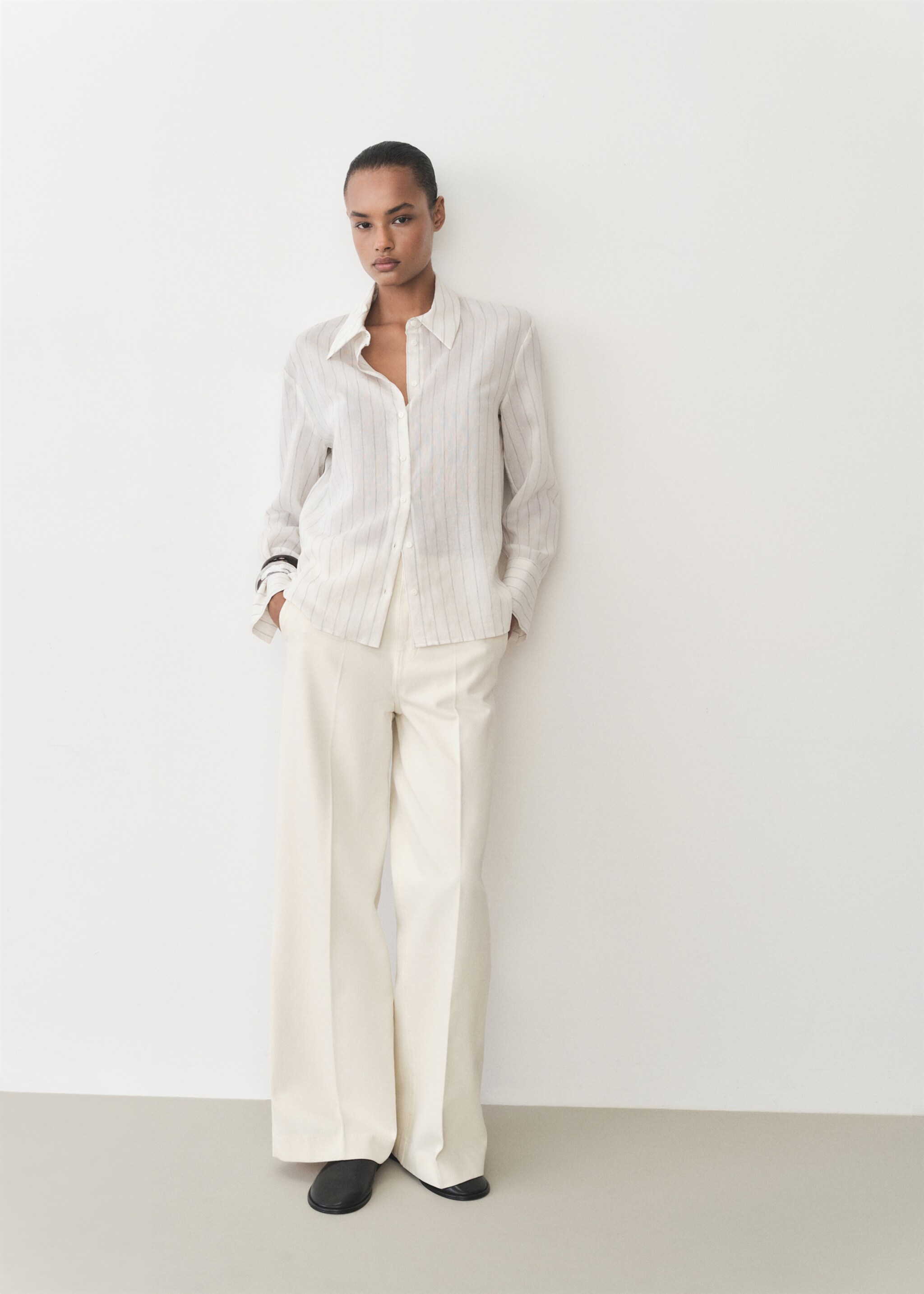Cotton wideleg trousers - General plane