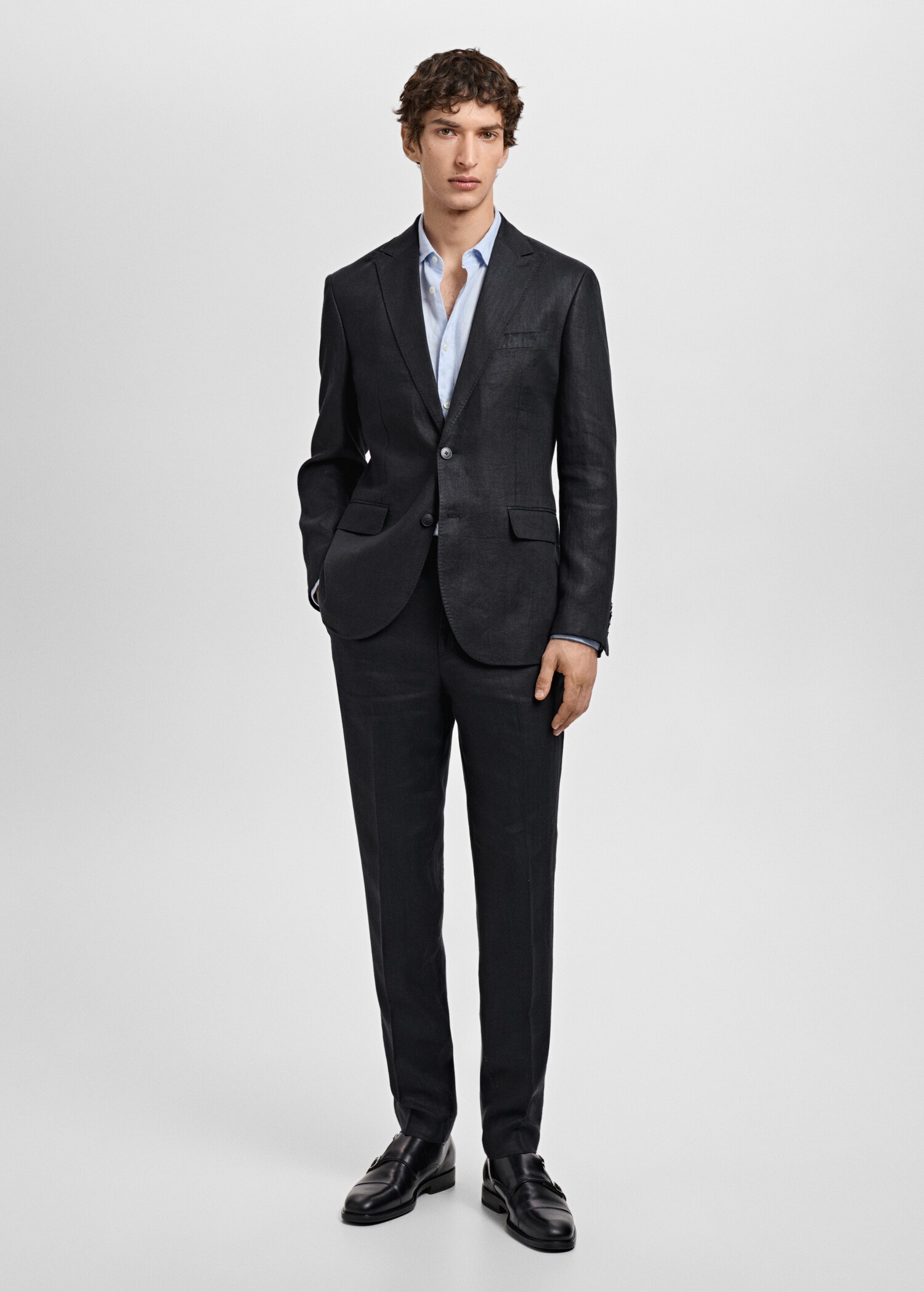 Amalfi slim-fit pantalon 100% linnen - Overzichtstekening