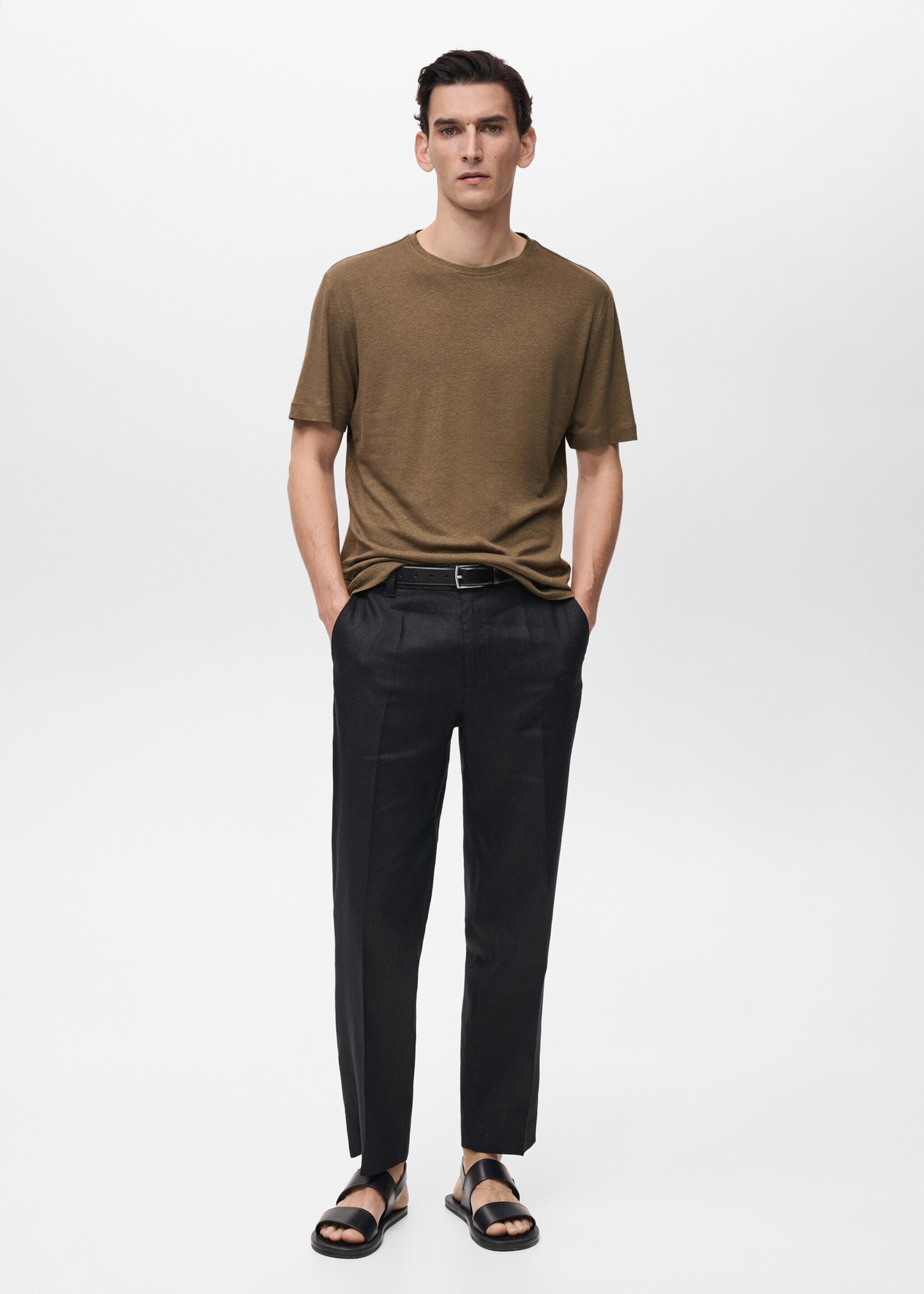 Linen slim-fit t-shirt - General plane