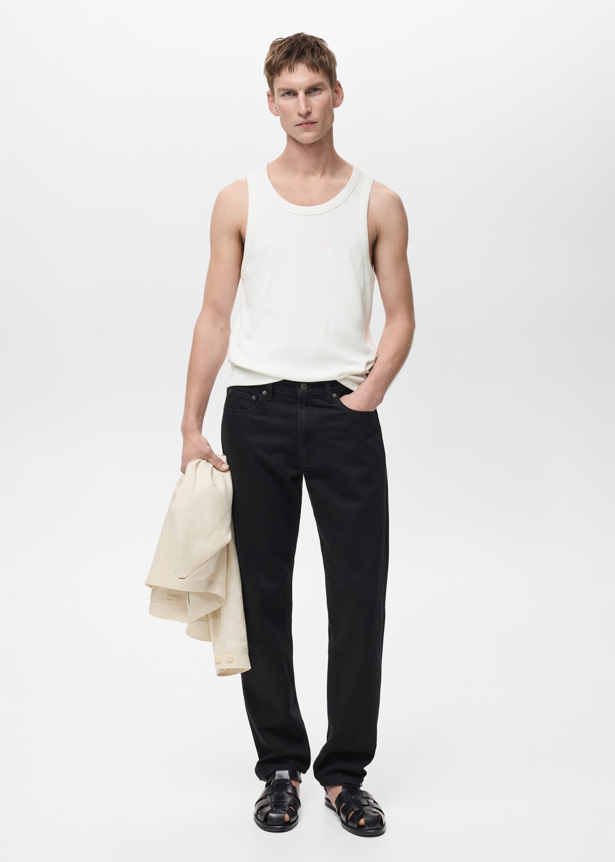 Slim-fit ribbed tank top - General plane