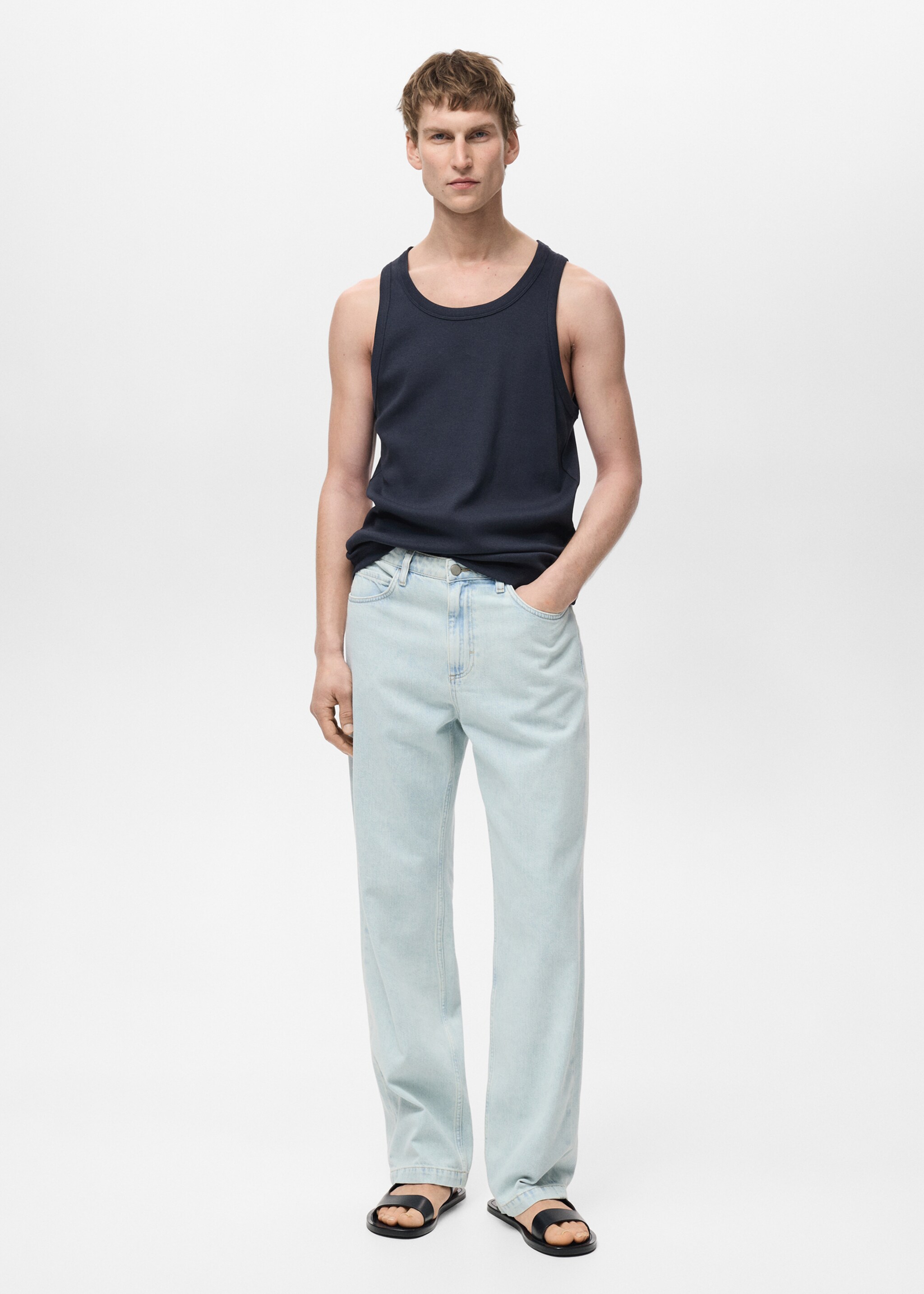 Slim-fit ribbed tank top - General plane