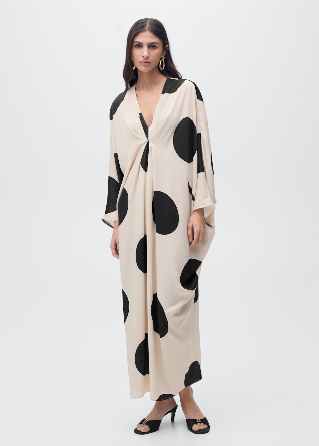 Mango Polka-dot draped dress thumbnail