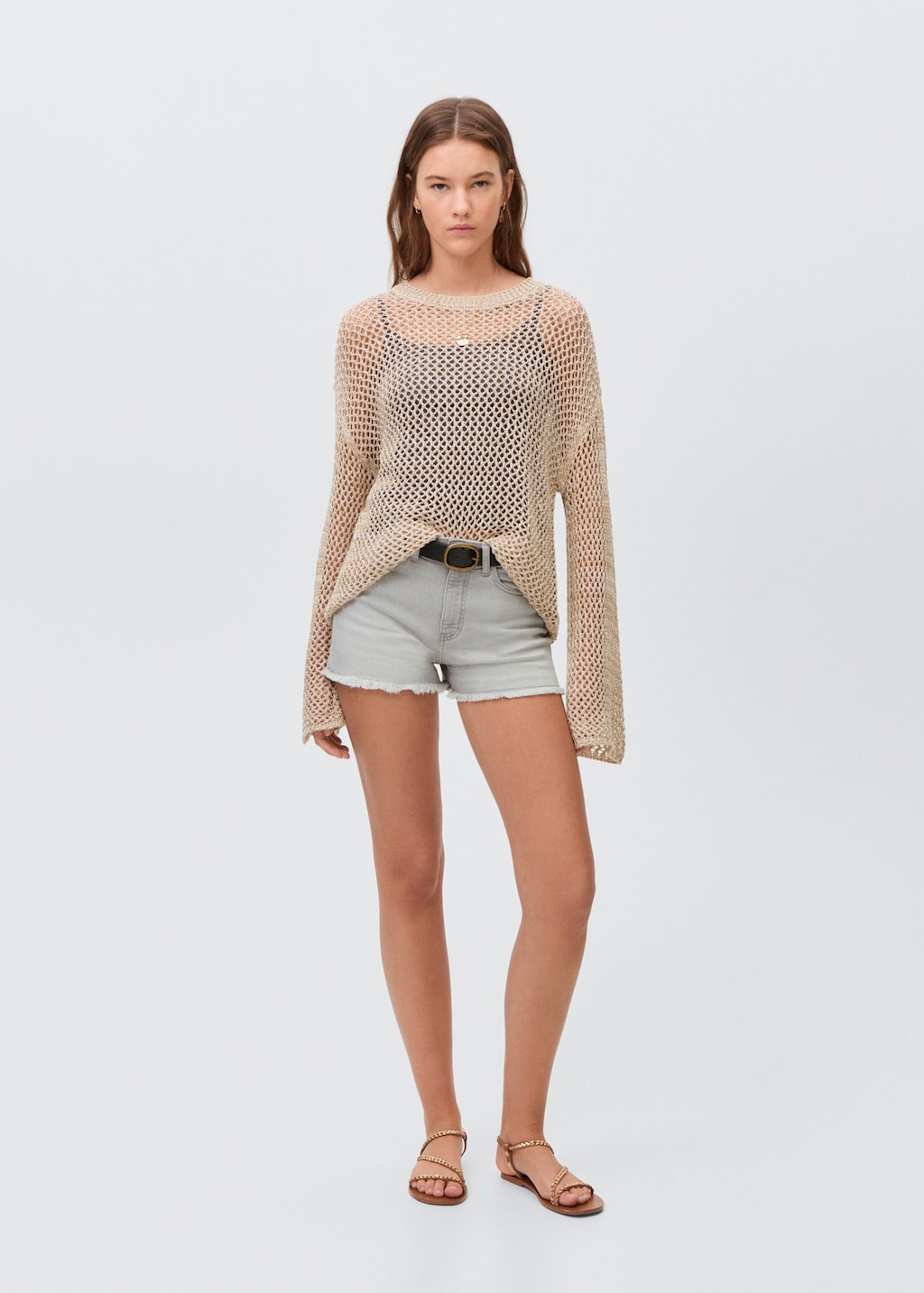 Denim shorts with frayed hem - Teen | MANGO USA