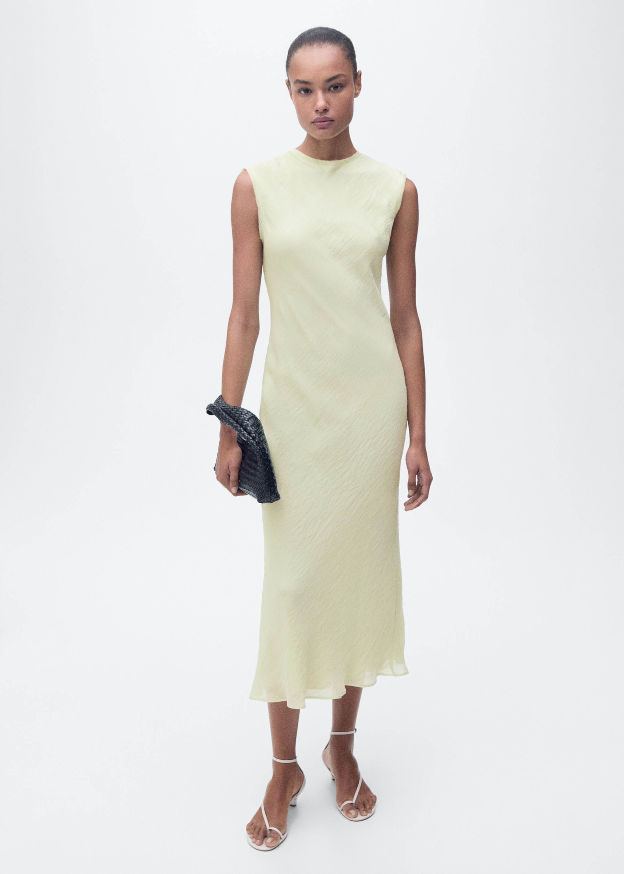 Midi-dress with wrinkled effect - General plane