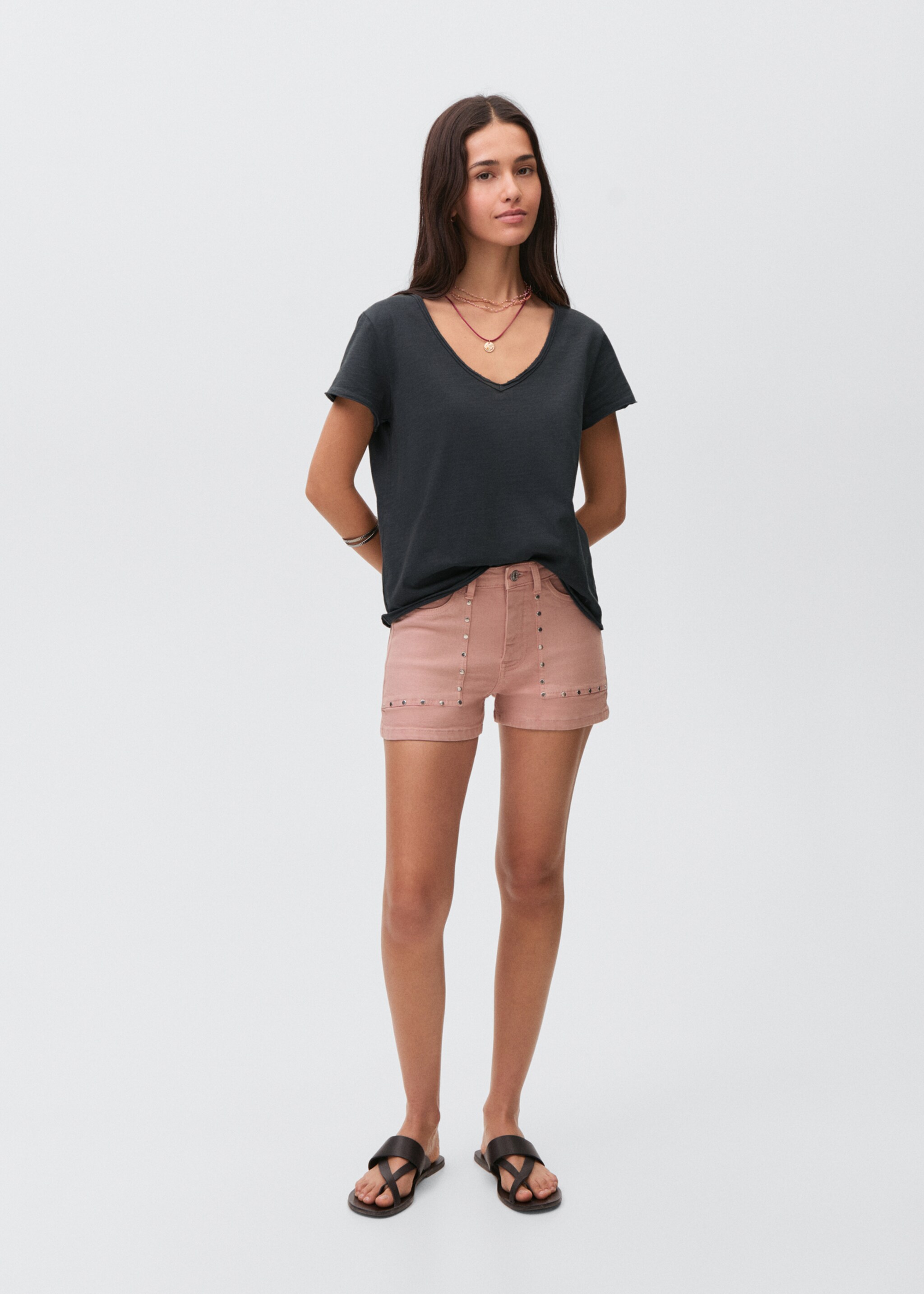 V-neck cotton T-shirt - General plane