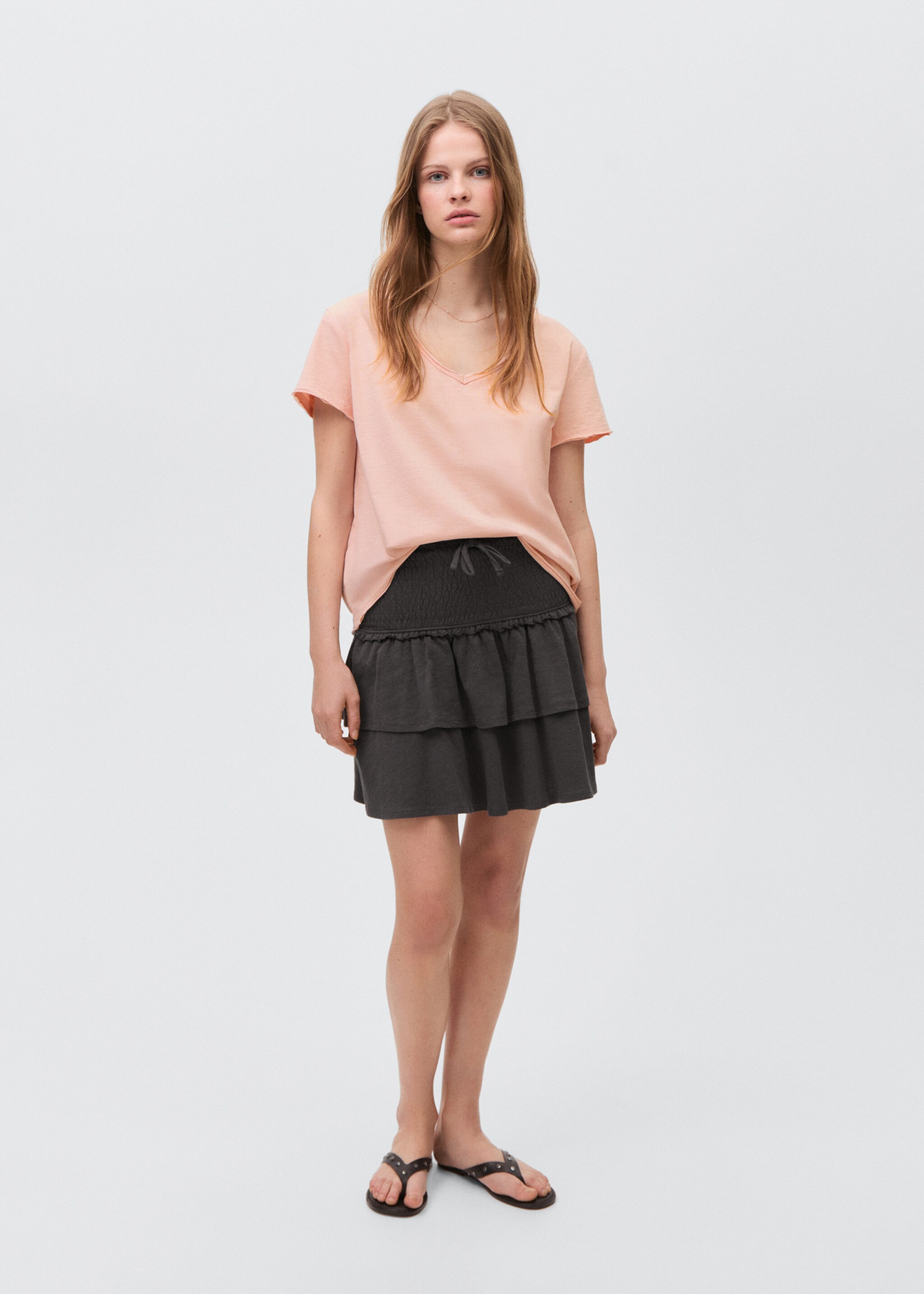 V-neck cotton T-shirt - General plane