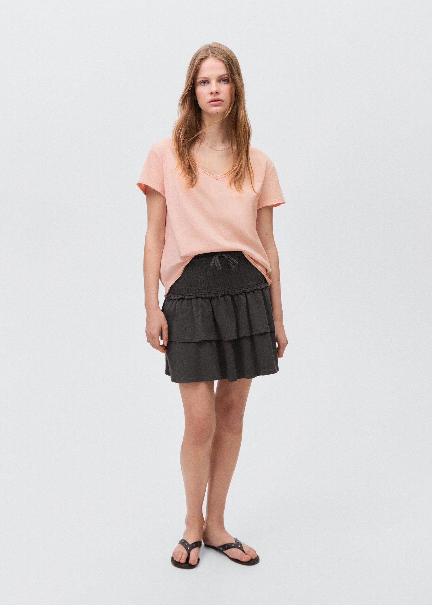 V-neck cotton T-shirt - General plane