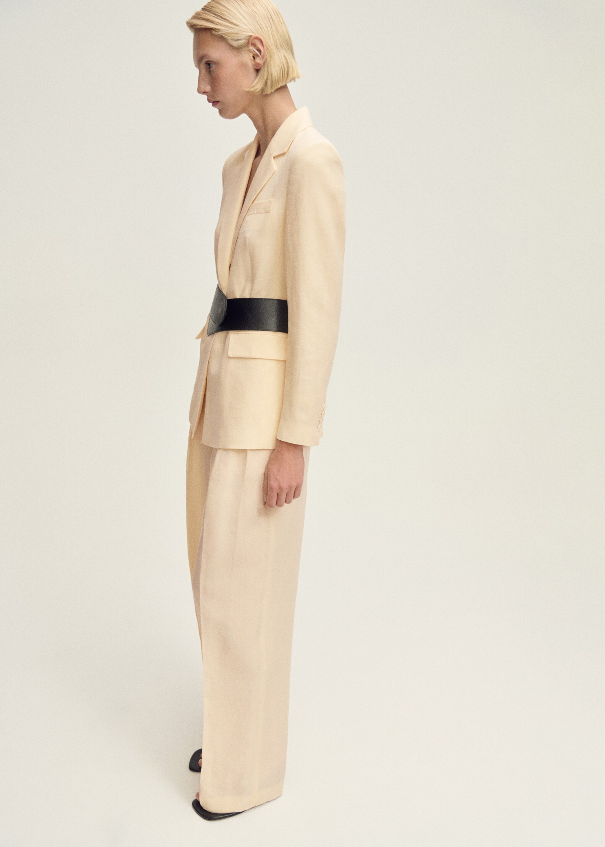 Linen-blend suit jacket - General plane