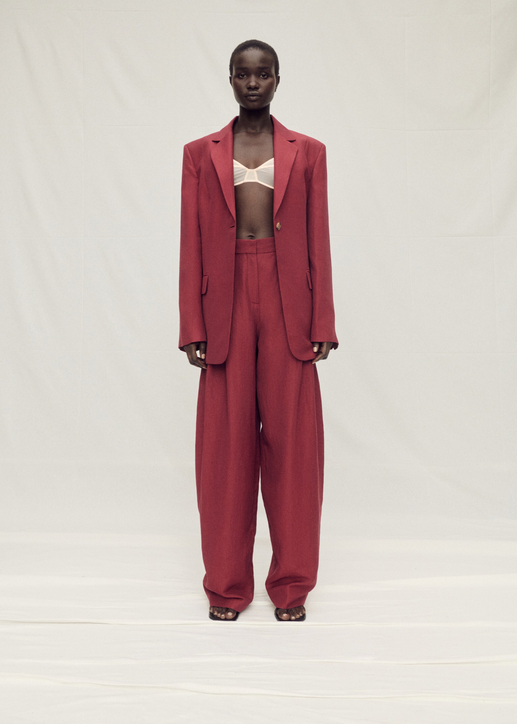 Linen-blend suit jacket - General plane